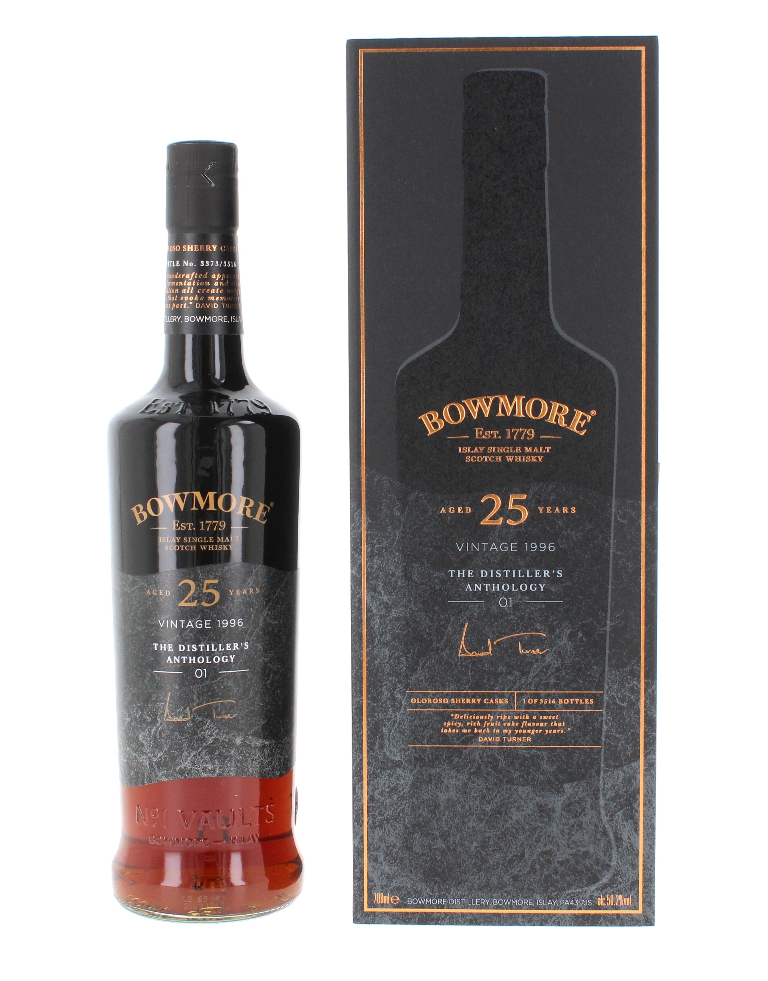 Bowmore 25 Year Old 1996 The Distiller's Anthology No.1 70cl 50.2% – The  Really Good Whisky Company