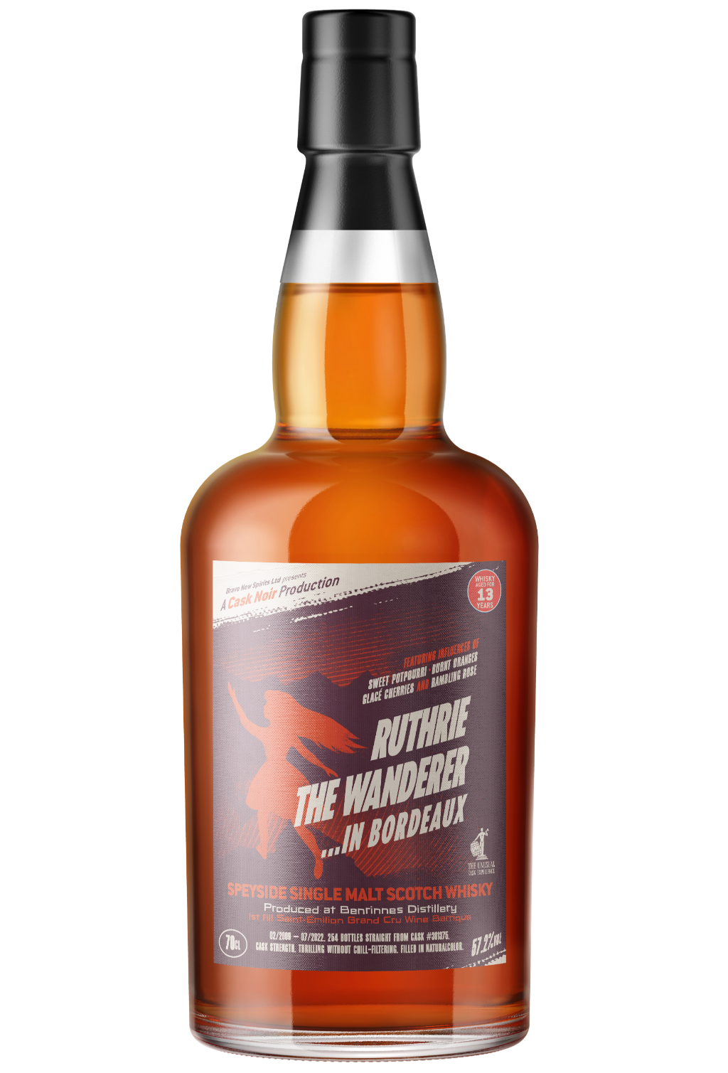 Benrinnes 13 Year Old Cask Noir Ruthrie The Wanderer In Bordeaux Single Malt Scotch Whisky - 70cl 57.2%