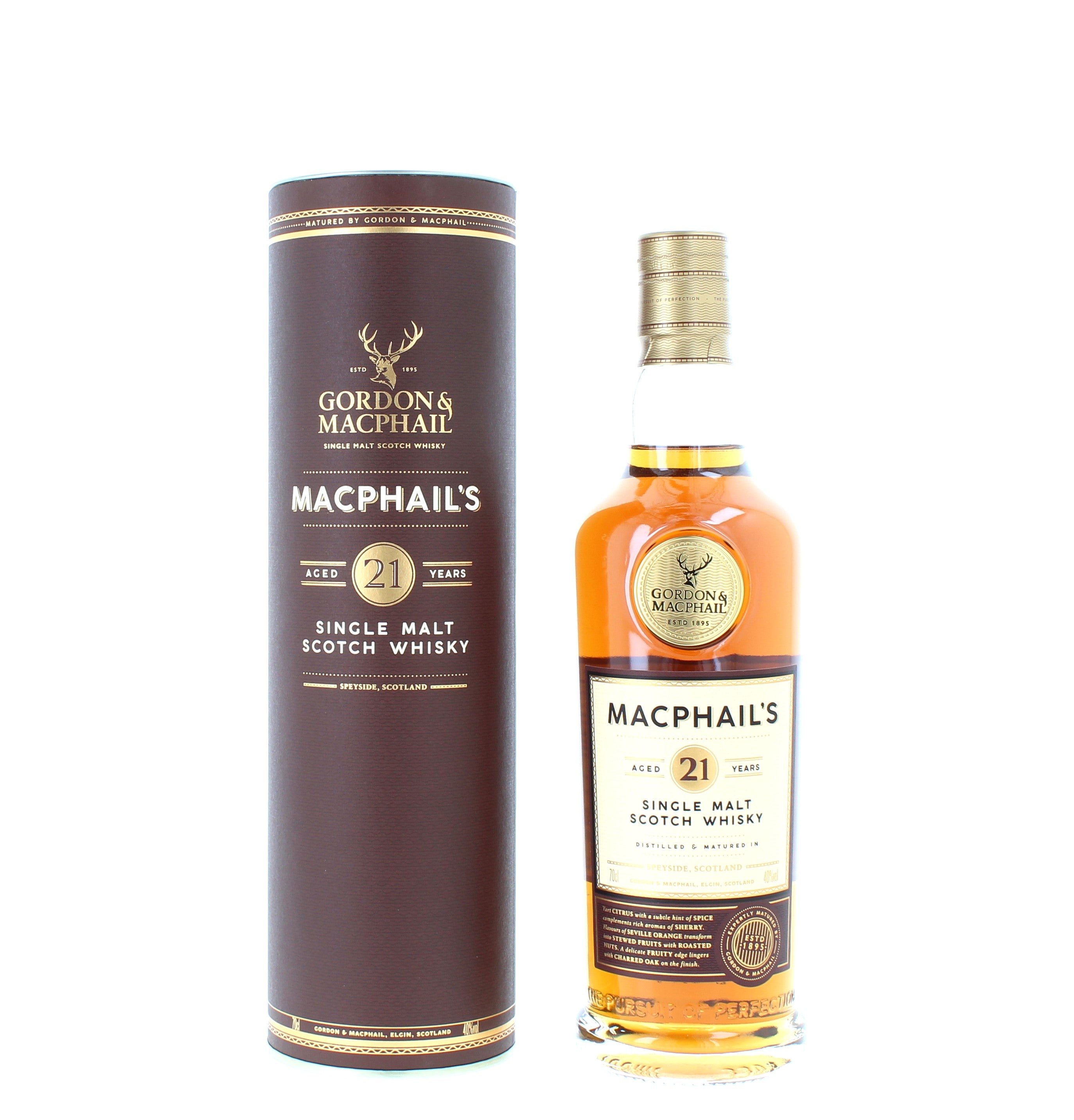 MacPhails 21 Year Old Gordon & Macpail Single Malt - 70cl 40