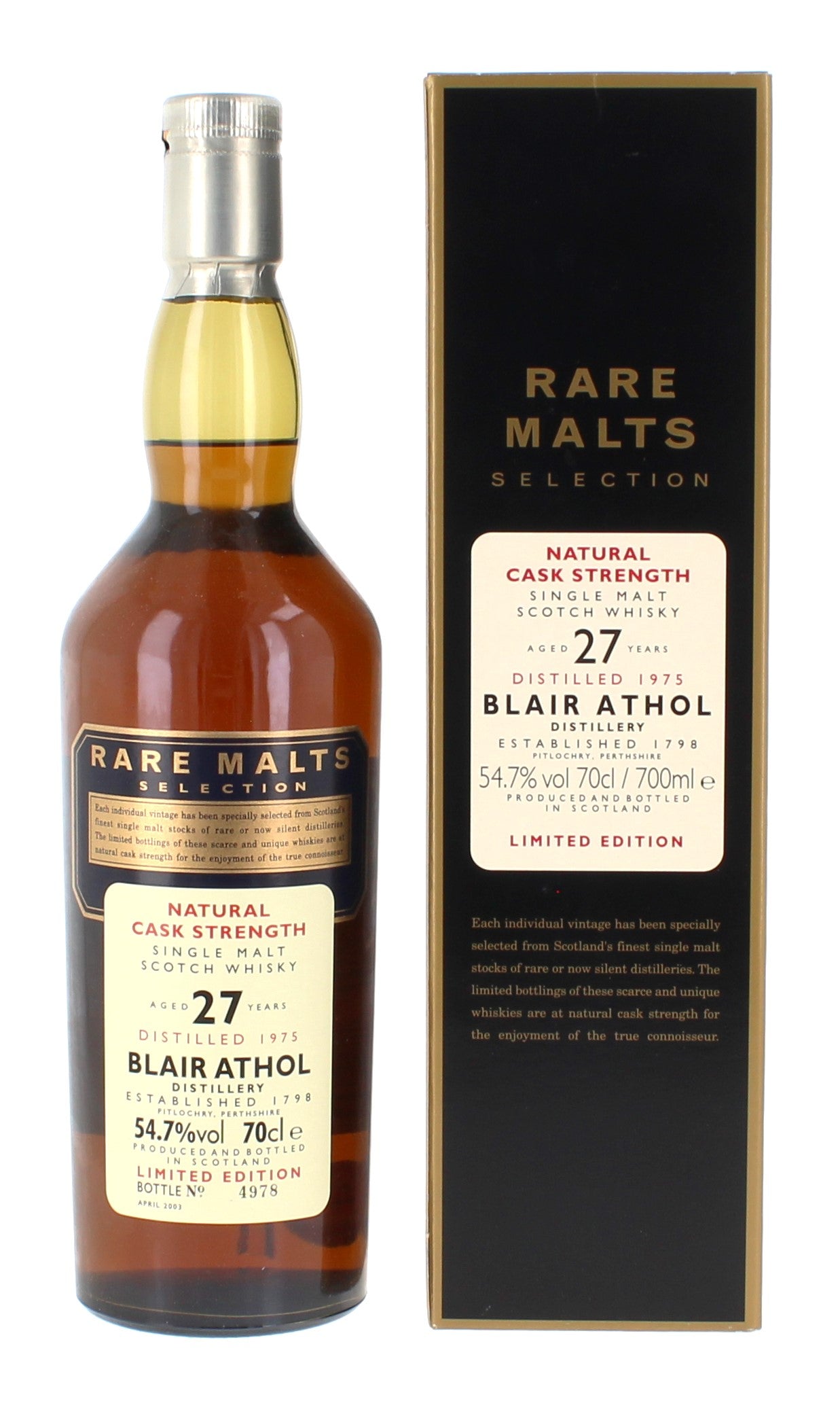Blair Athol 27 Year Old 1975 Rare Malts - 70cl 54.7% – The Really