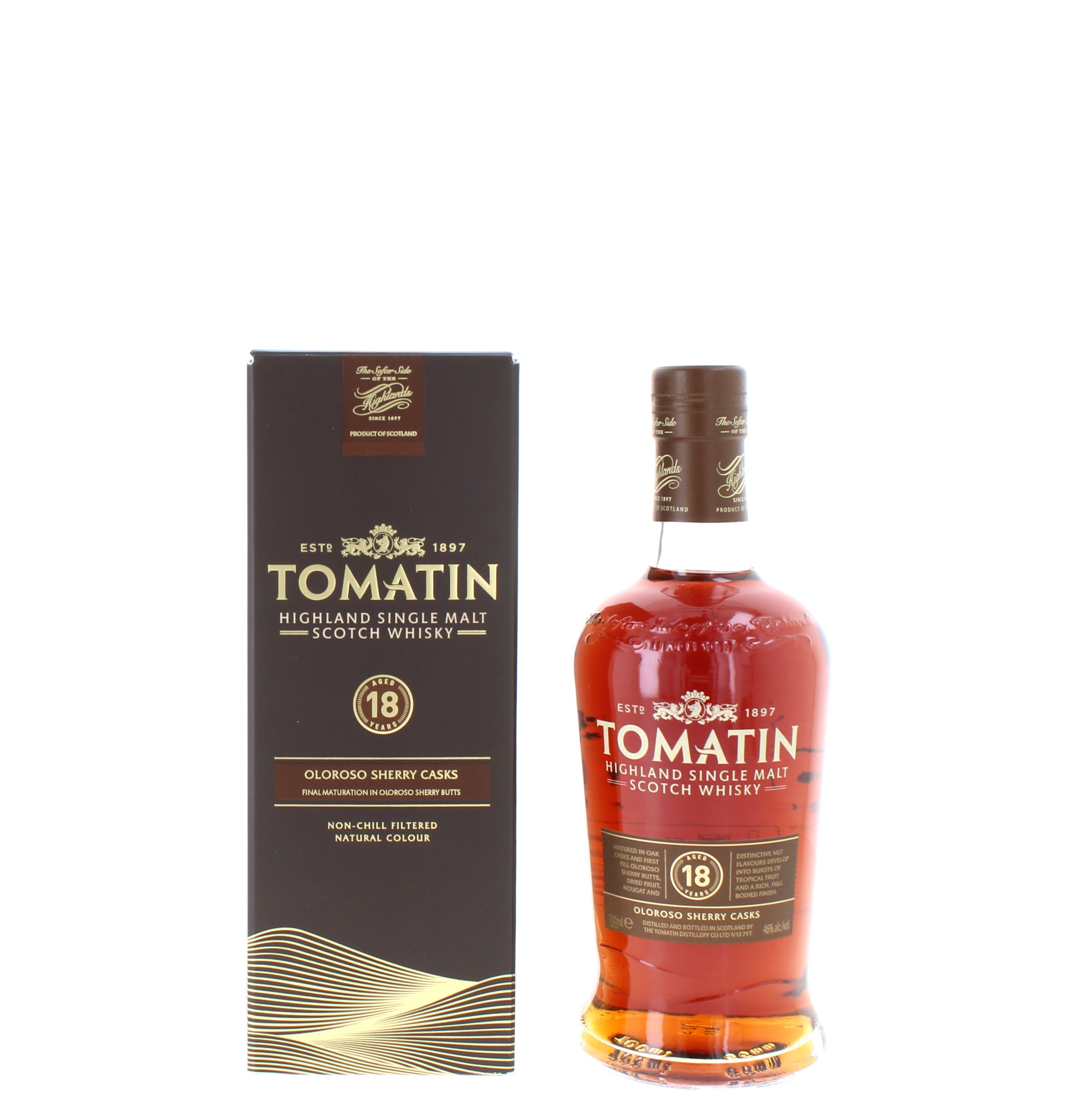TOMATIN 18年 オロロソシェリー樽 700ml Tomatin 18 Year Old Oloroso Sherry Cask Single Malt - 70cl 46