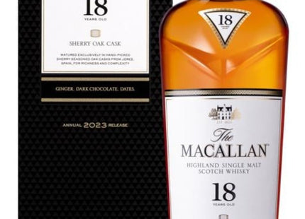 Macallan 18 Year Old Sherry Oak 2023 Release Single Malt Scotch Whisky - 70cl 43%