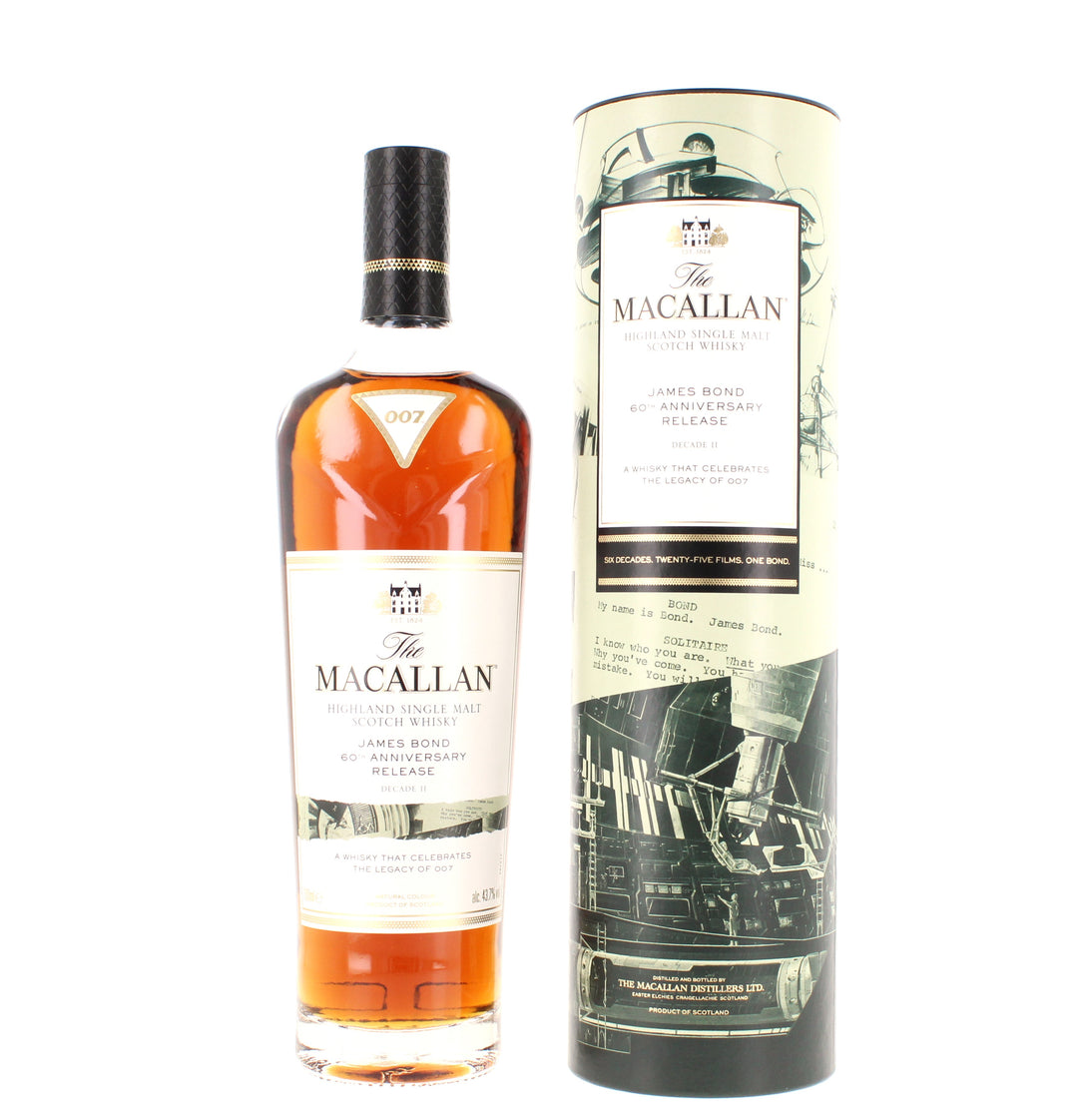 Macallan James Bond 60th Anniversary Decade 1-6 with Sky Fall Print (6 x 70cl) 43.7%