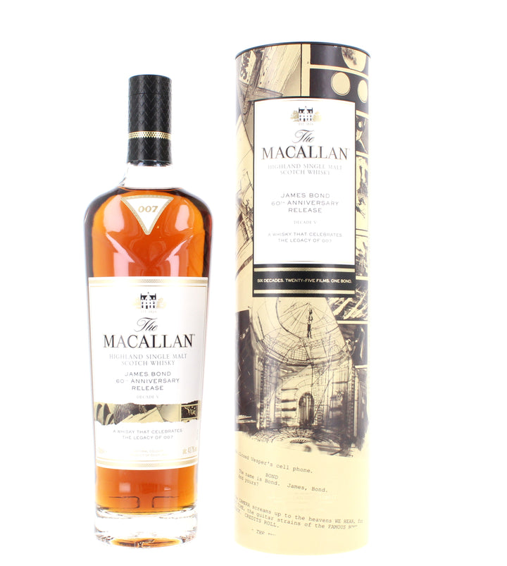 Macallan James Bond 60th Anniversary Decade 1-6 with Sky Fall Print (6 x 70cl) 43.7%