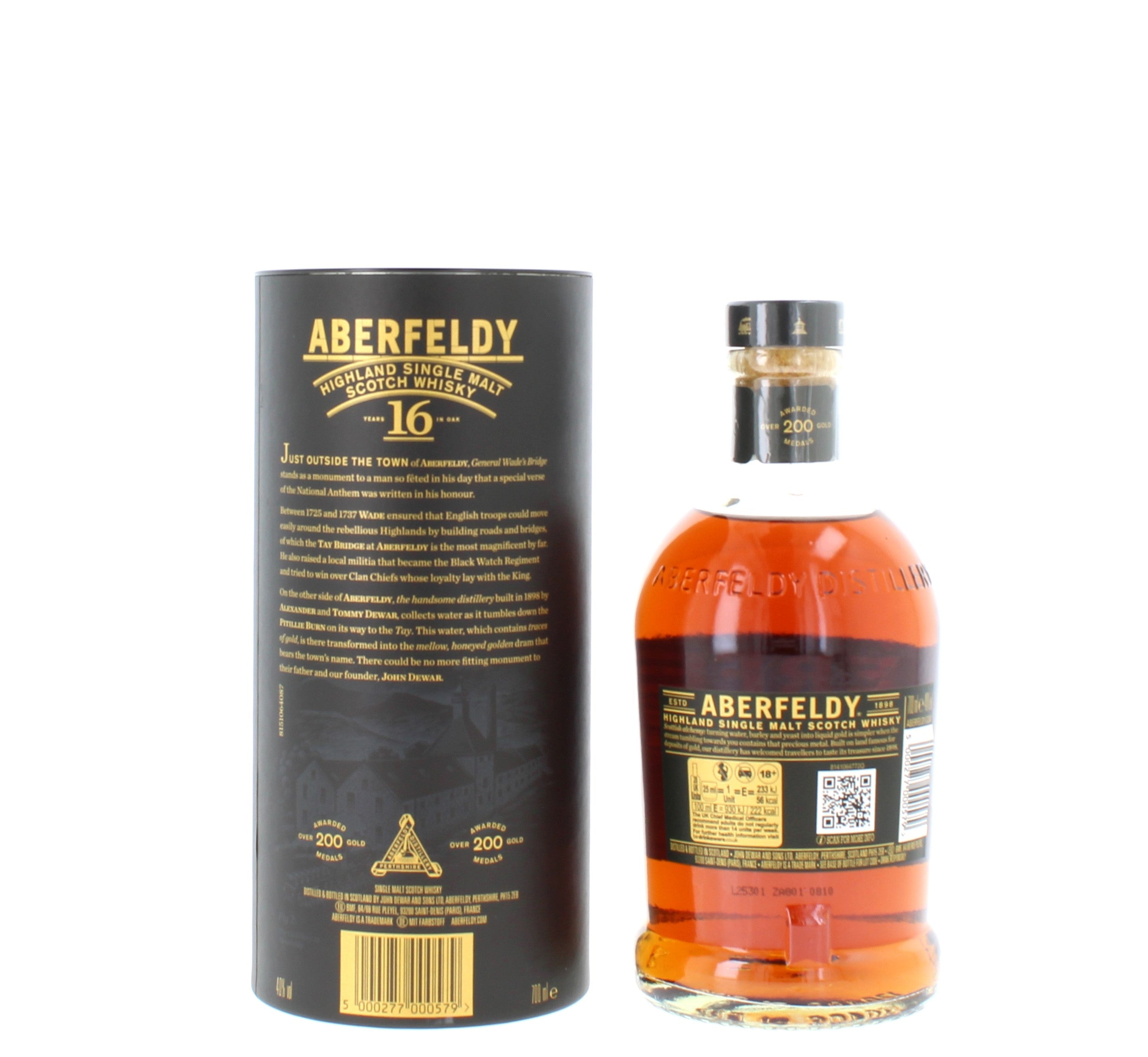 Aberfeldy 16 Year Old Highland Single Malt Scotch Whisky - 70cl 40