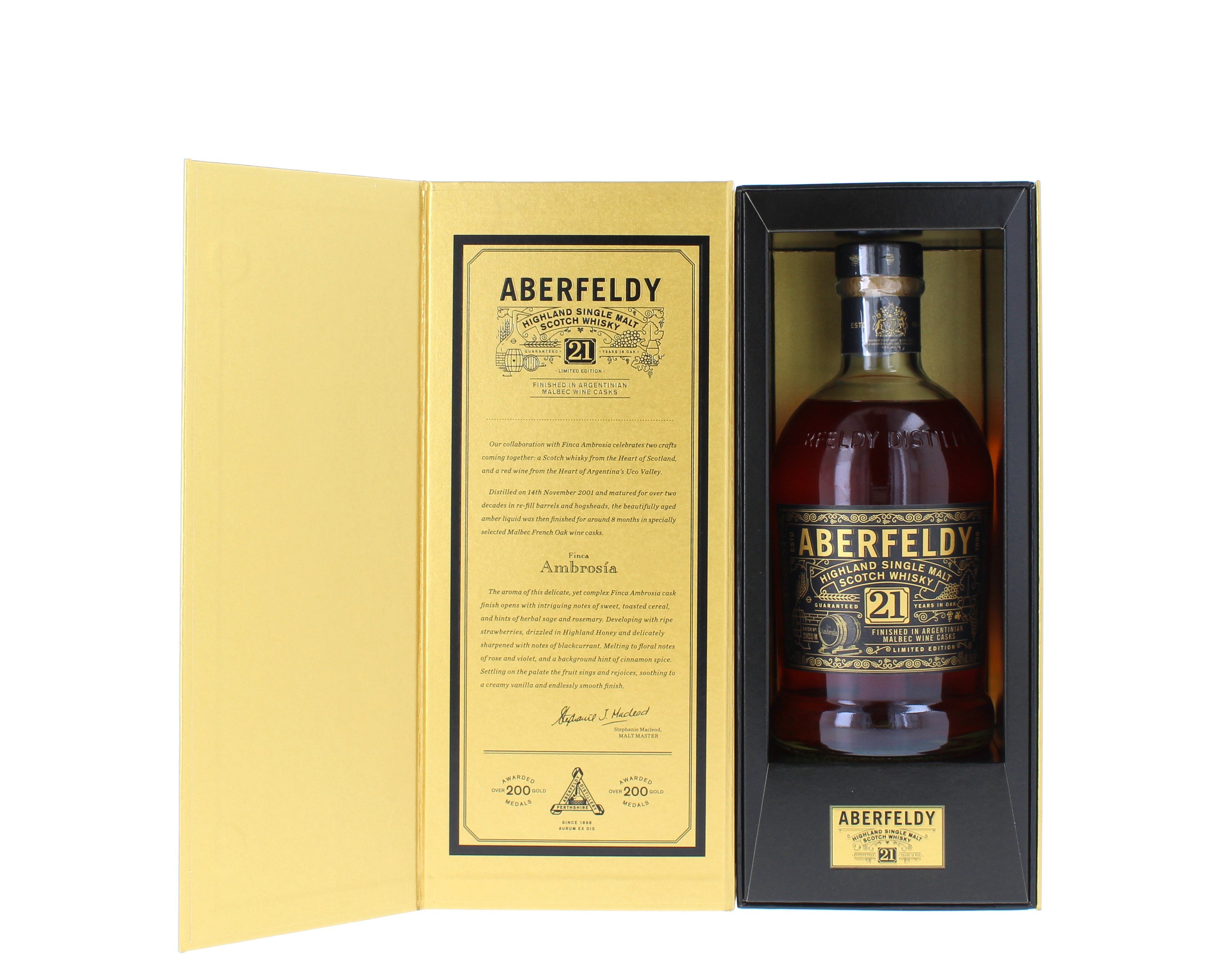 Aberfeldy 21 Year Old Argentinian Cask Highland Single Malt - 70cl 46%