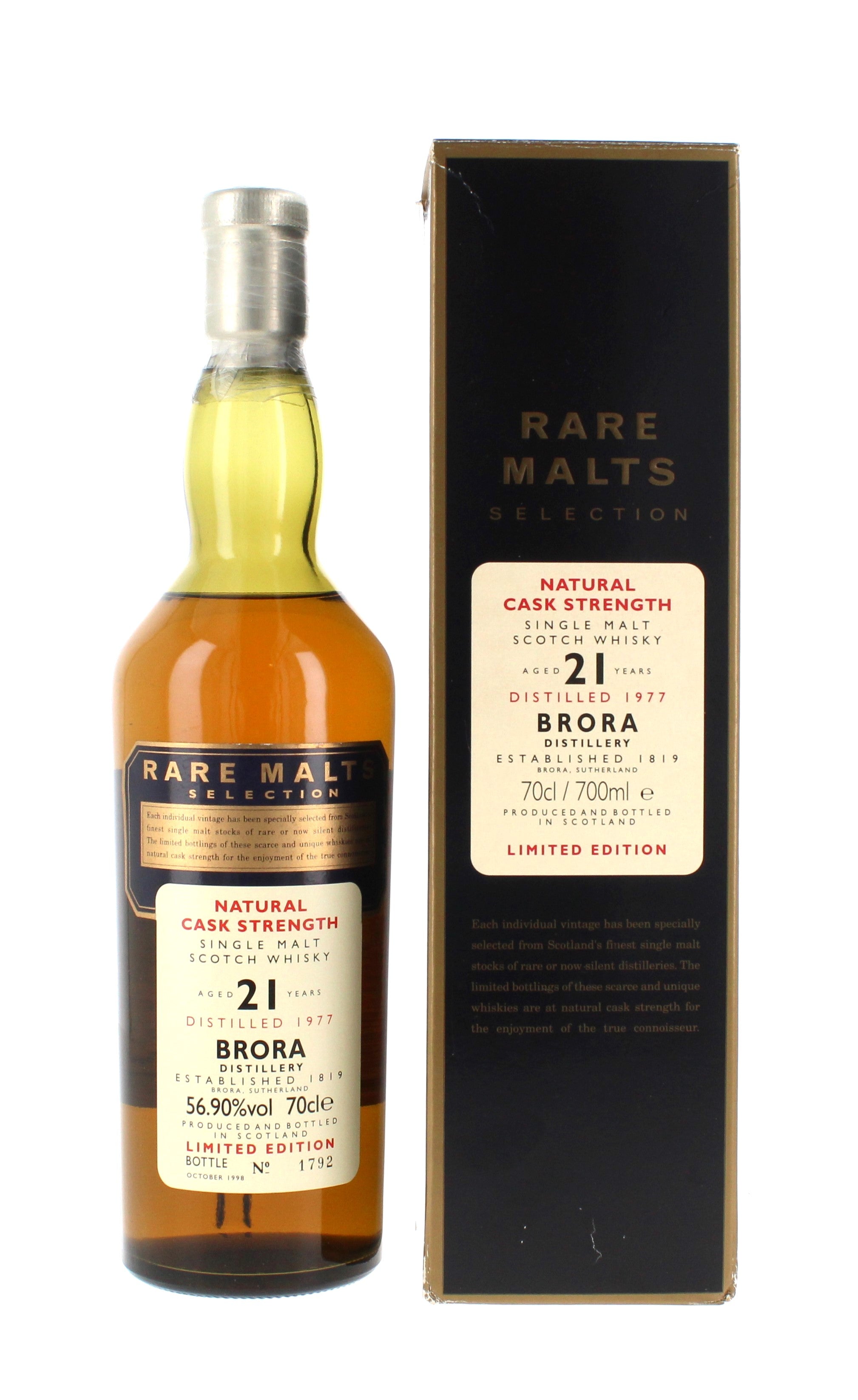Brora 21 Year Old 1977 Rare Malts Single Malt Scotch Whisky - 70cl 56.9%