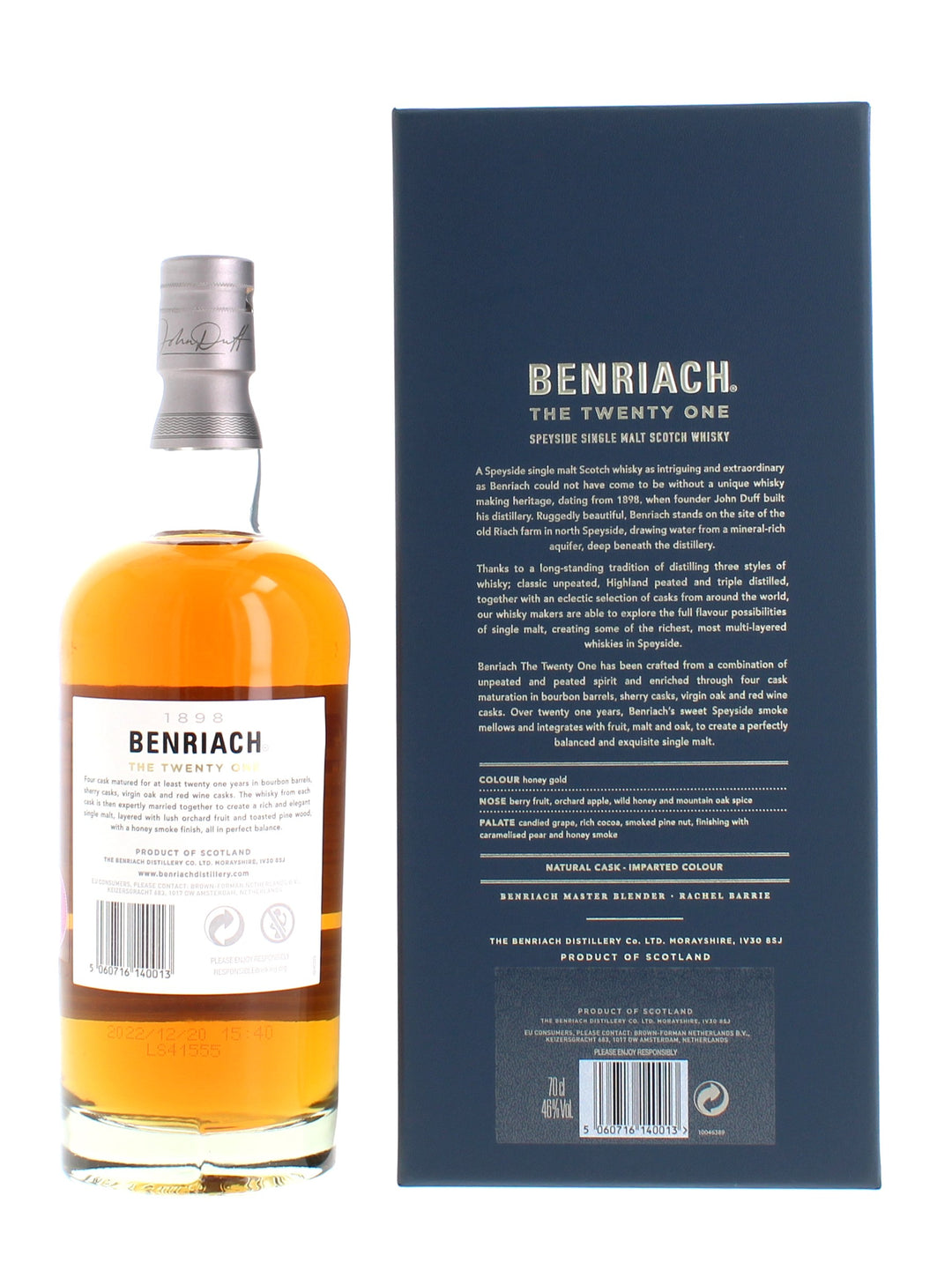 BenRiach 21 Year Old Single Malt Whisky - 70cl 46%