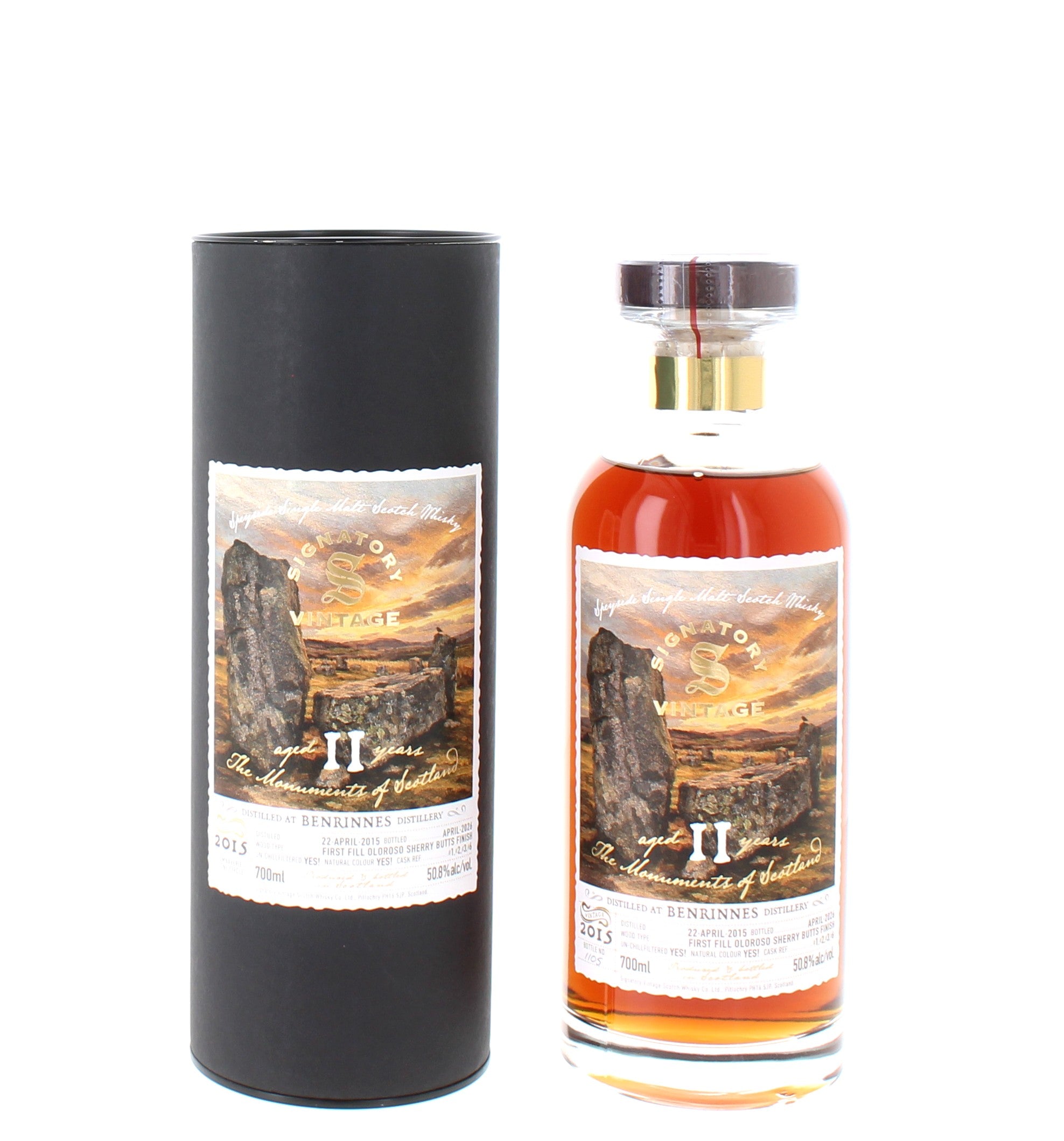 Benrinnes 11 Year Old 2015 Signatory Vintage The Monuments Of Scotland Single Malt - 70cl 50.8%