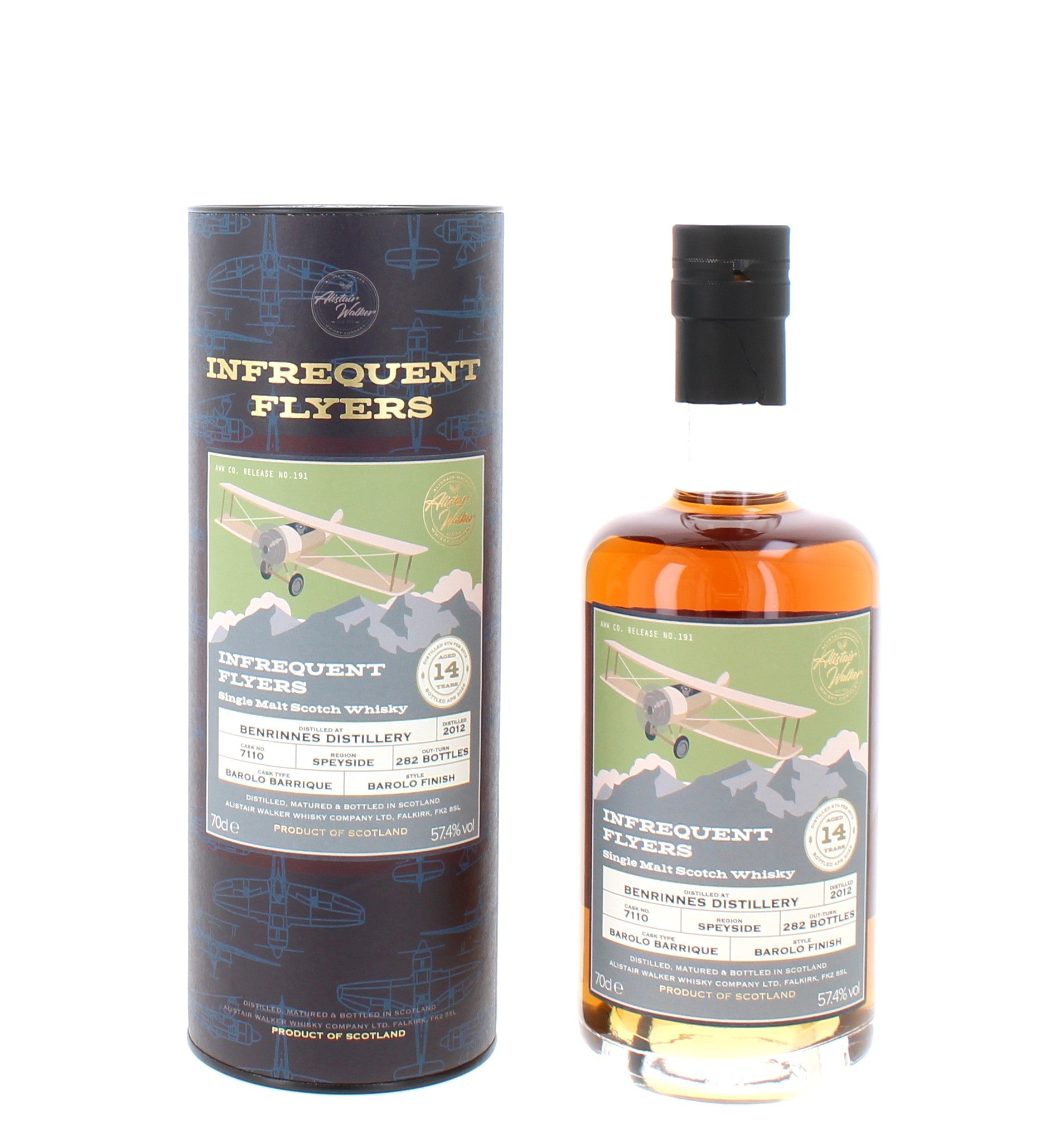 Benrinnes 14 Year Old 2012 (Cask No. 7110) Infrequent Flyers Single Malt - 70cl 57.4%