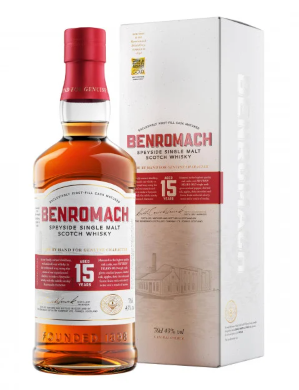 Benromach 15 Year Old Single Malt Scotch Whisky - 70cl 43%