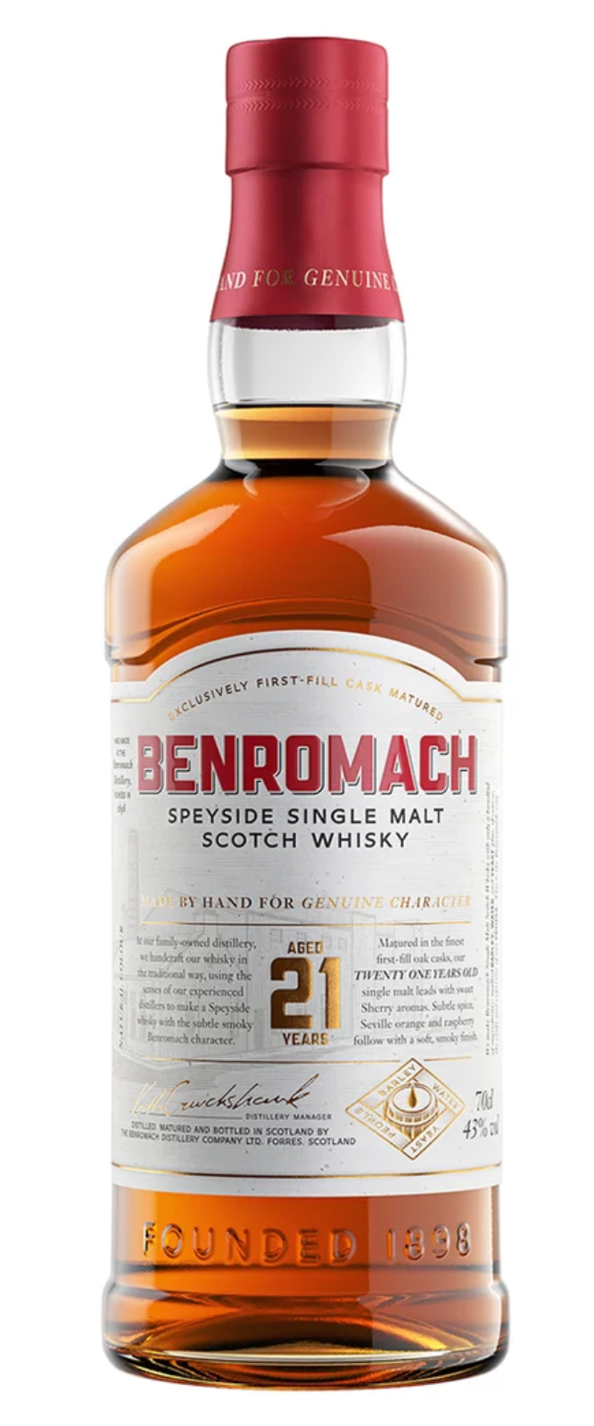 Benromach 21 Year Old Single Malt Scotch Whisky - 70cl 43%