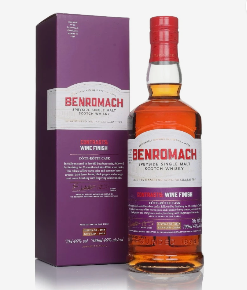 Benromach Contrasts 12 Year Old 2014 Cote Rotie Cask Speyside Single Malt - 70cl 46%