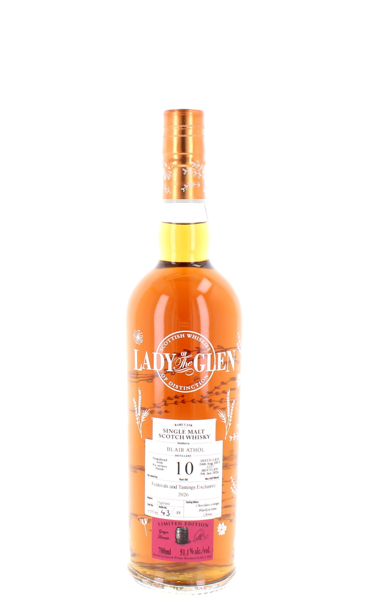 Lady of the Glen Blair Athol 10 Year Old (Festivals & Tastings Exclusive) Single Malt - 70cl 51.1%