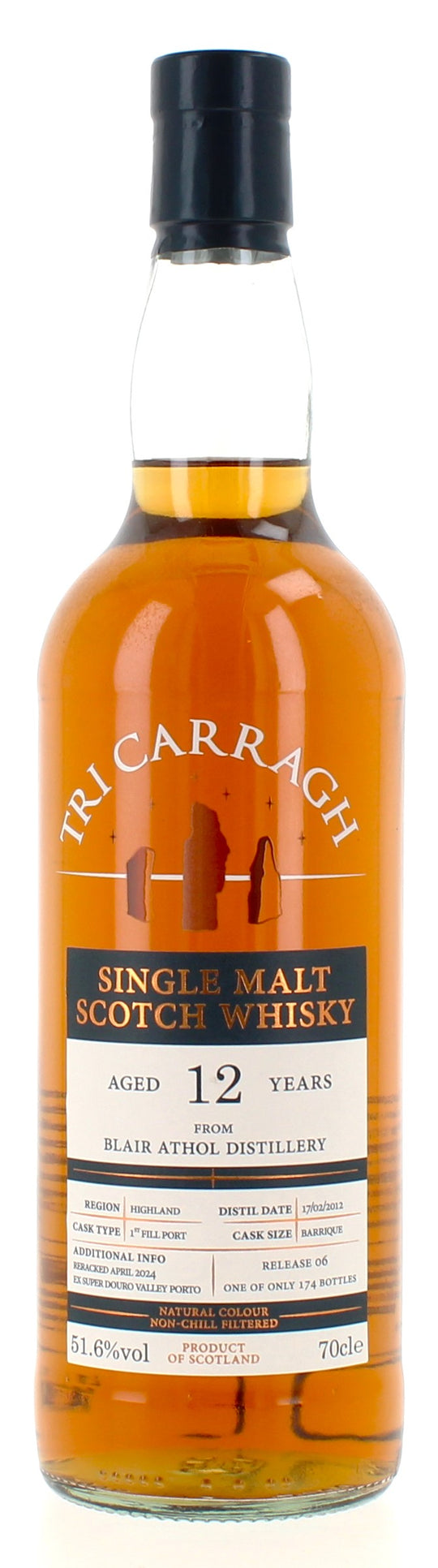 Tri Carragh Blair Athol 12 Year Old Port Barrique - 70cl 51.6%