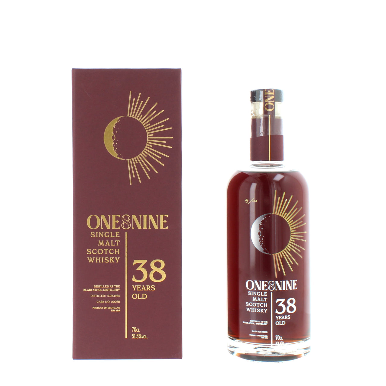 Blair Athol 38 Year Old 1986 One8Nine Cask # 20078 'The Eternal Cycle' - 70cl 51.5%