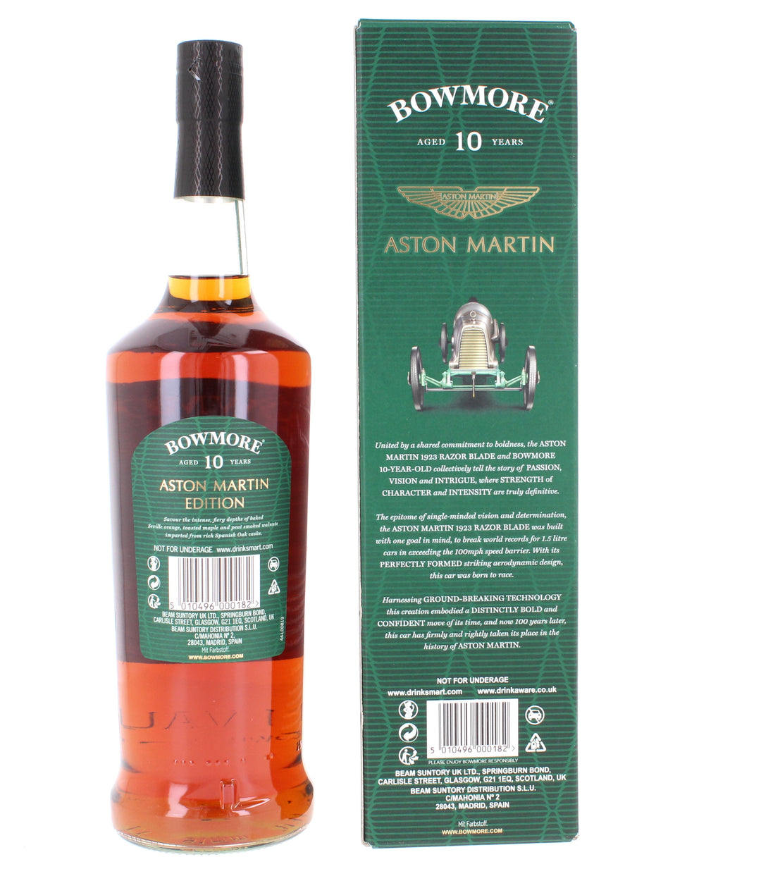 Three Bowmore 10 Year Old Aston Martin Series  (Edition  1,4 & 7) 3*1 Litre