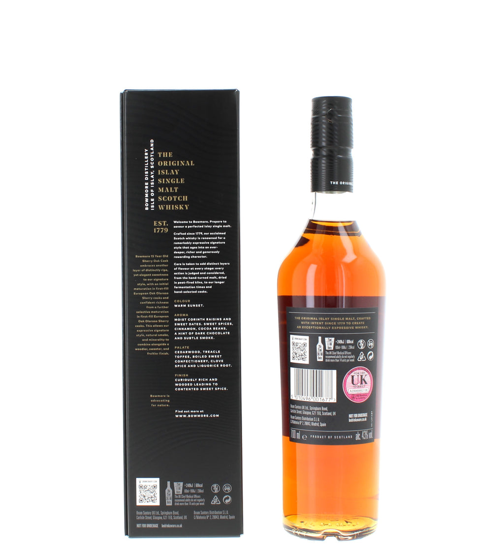 Bowmore 15 Year Old Sherry Oak Islay Single Malt - 70cl 43%