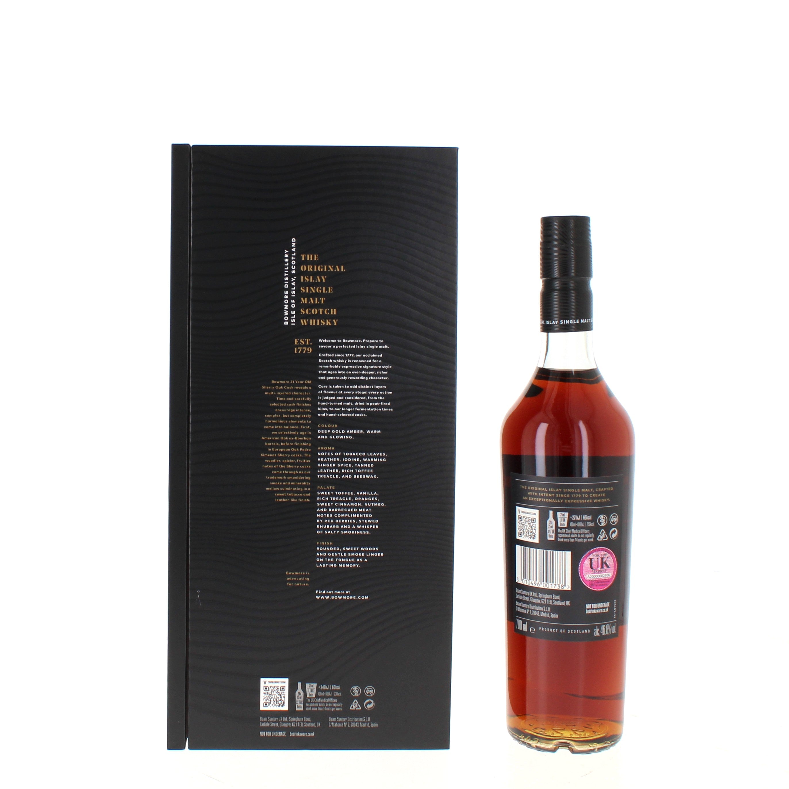 Bowmore 21 Year Old Sherry Oak Islay Single Malt - 70cl 46.8%