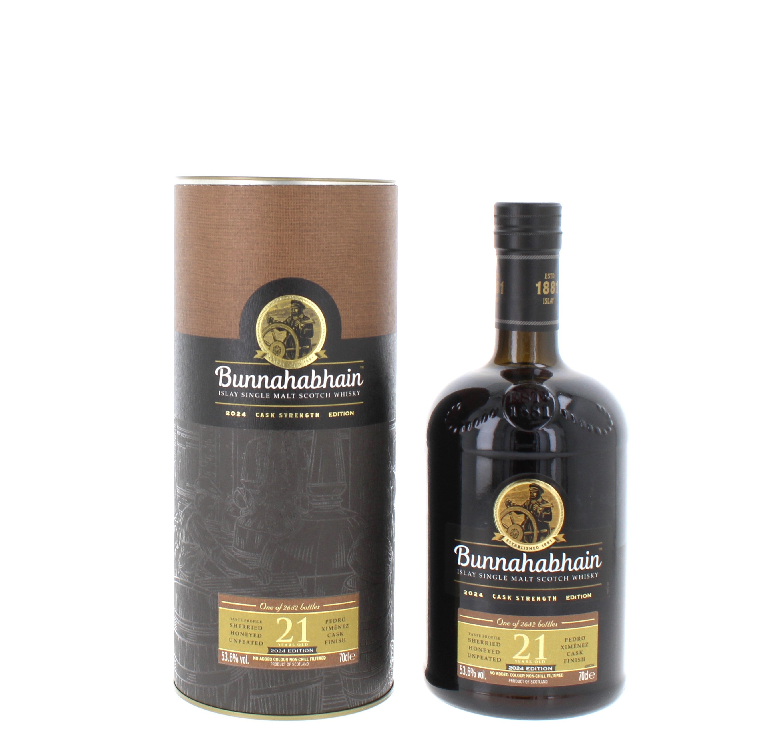 Bunnahabhain 21 Year Old Cask Strength PX Cask Finish 2024 Edition - 70cl 53.6%