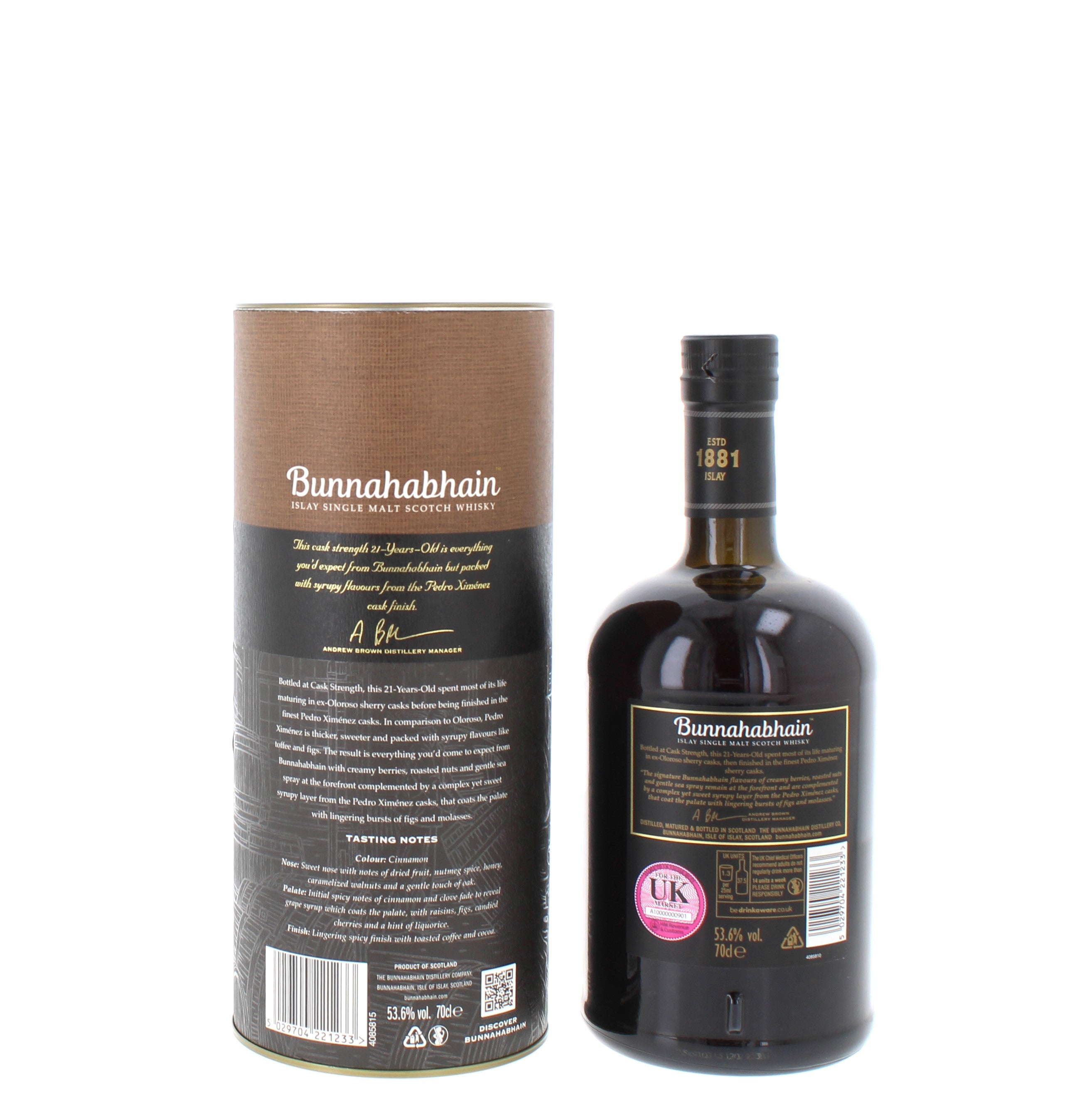 Bunnahabhain 21 Year Old Cask Strength PX Cask Finish 2024 Edition - 70cl 53.6%