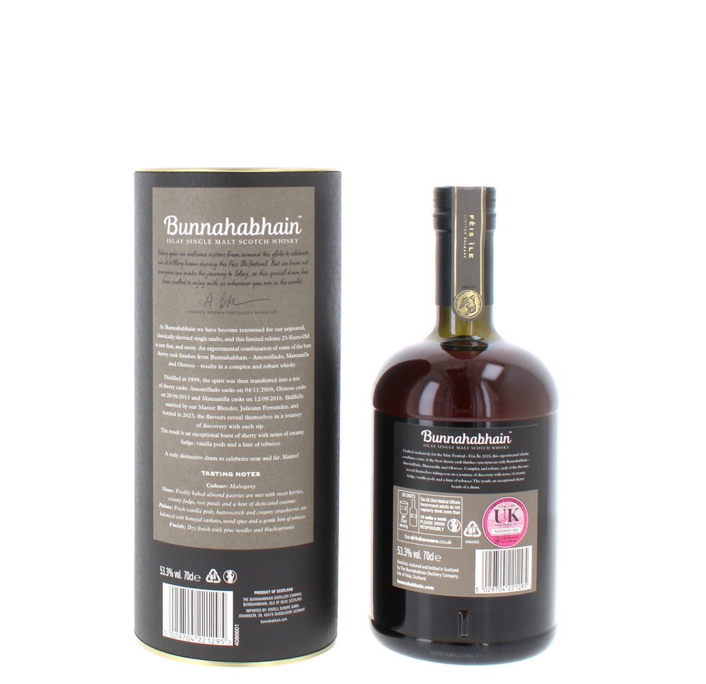 Bunnahabhain 23 Year Old 1999 Triple Sherry Wood Finish Single Malt - 70cl 53.3%