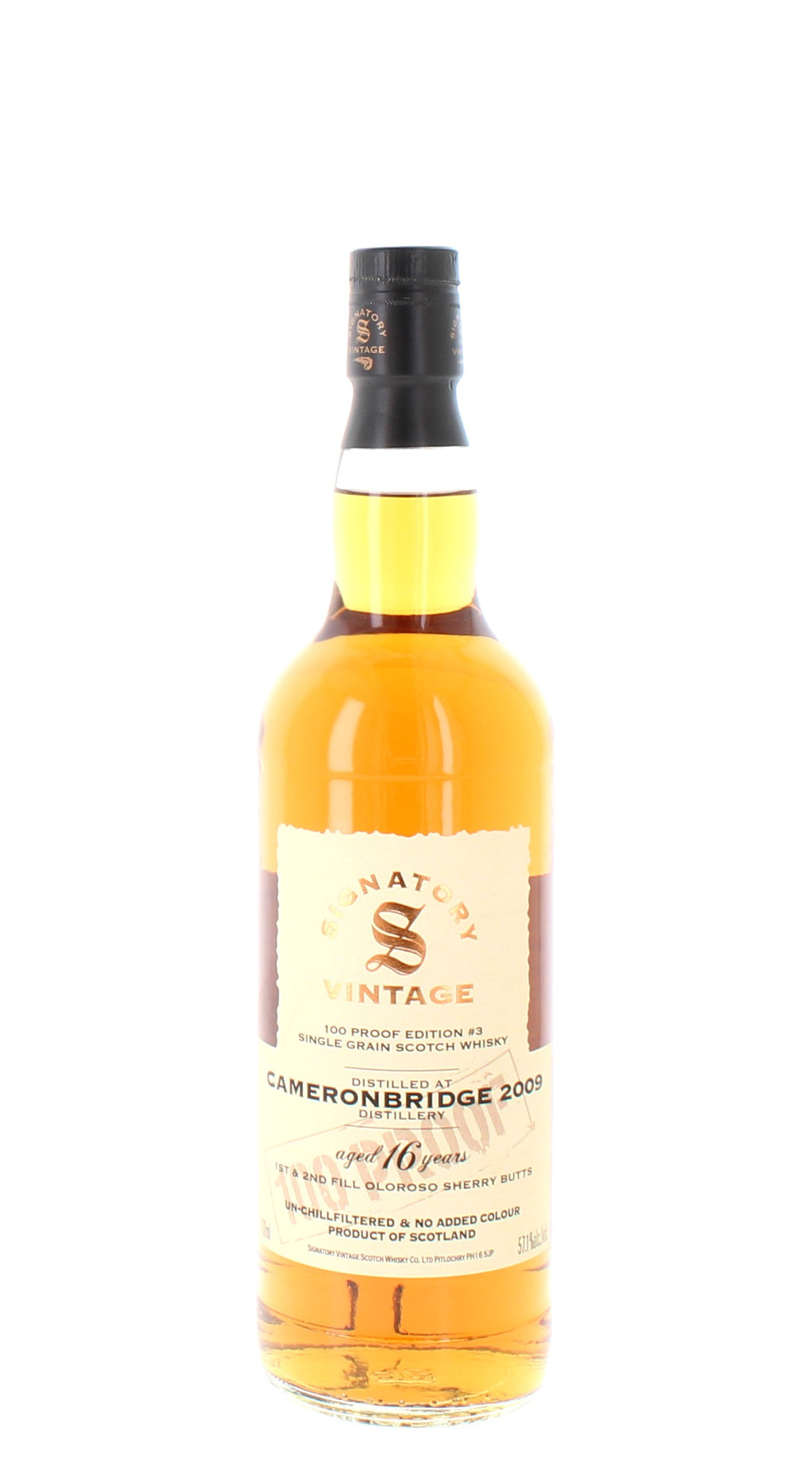 Cameronbridge 16 Year Old 2009 Signatory Vintage Single Grain - 70cl 57.1%