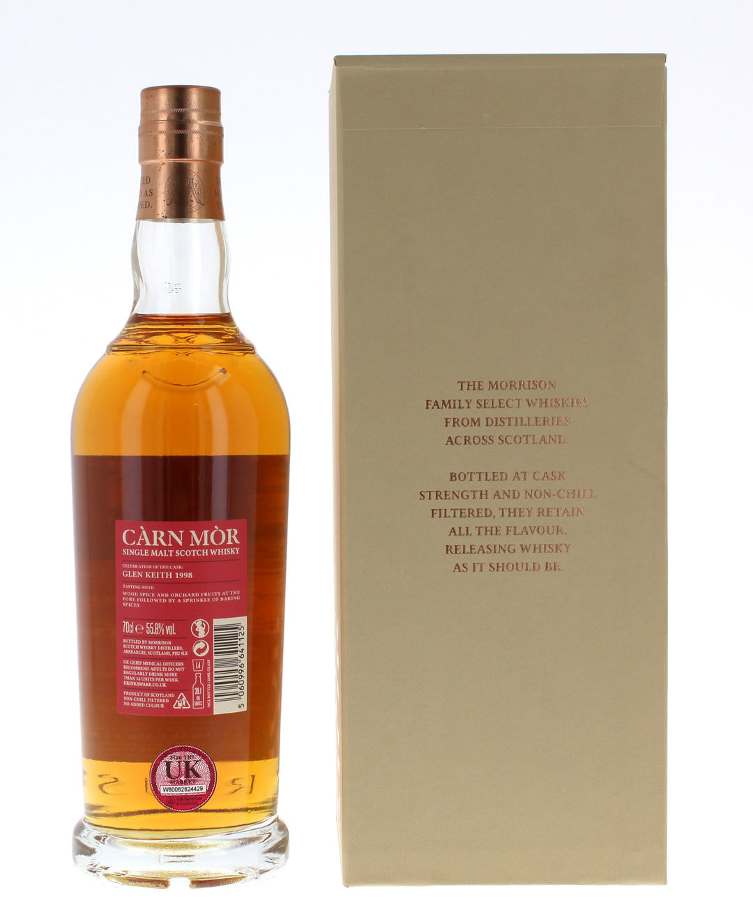 Carn Mor Glen Keith 26 Year Old 1998 Single Malt - 70cl 55.8%