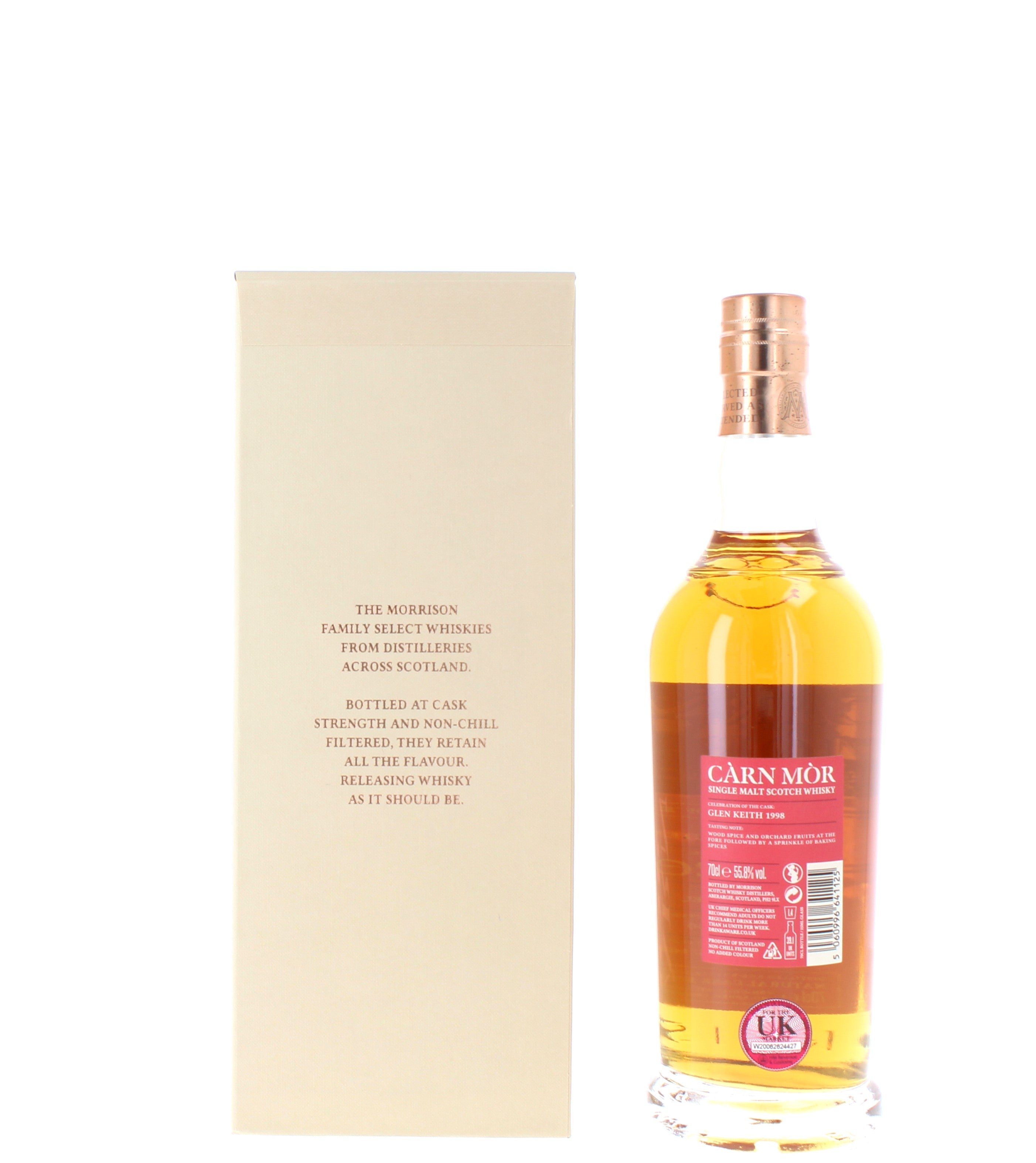 Carn Mor Glen Keith 26 Year Old 1998 Single Malt - 70cl 55.8%