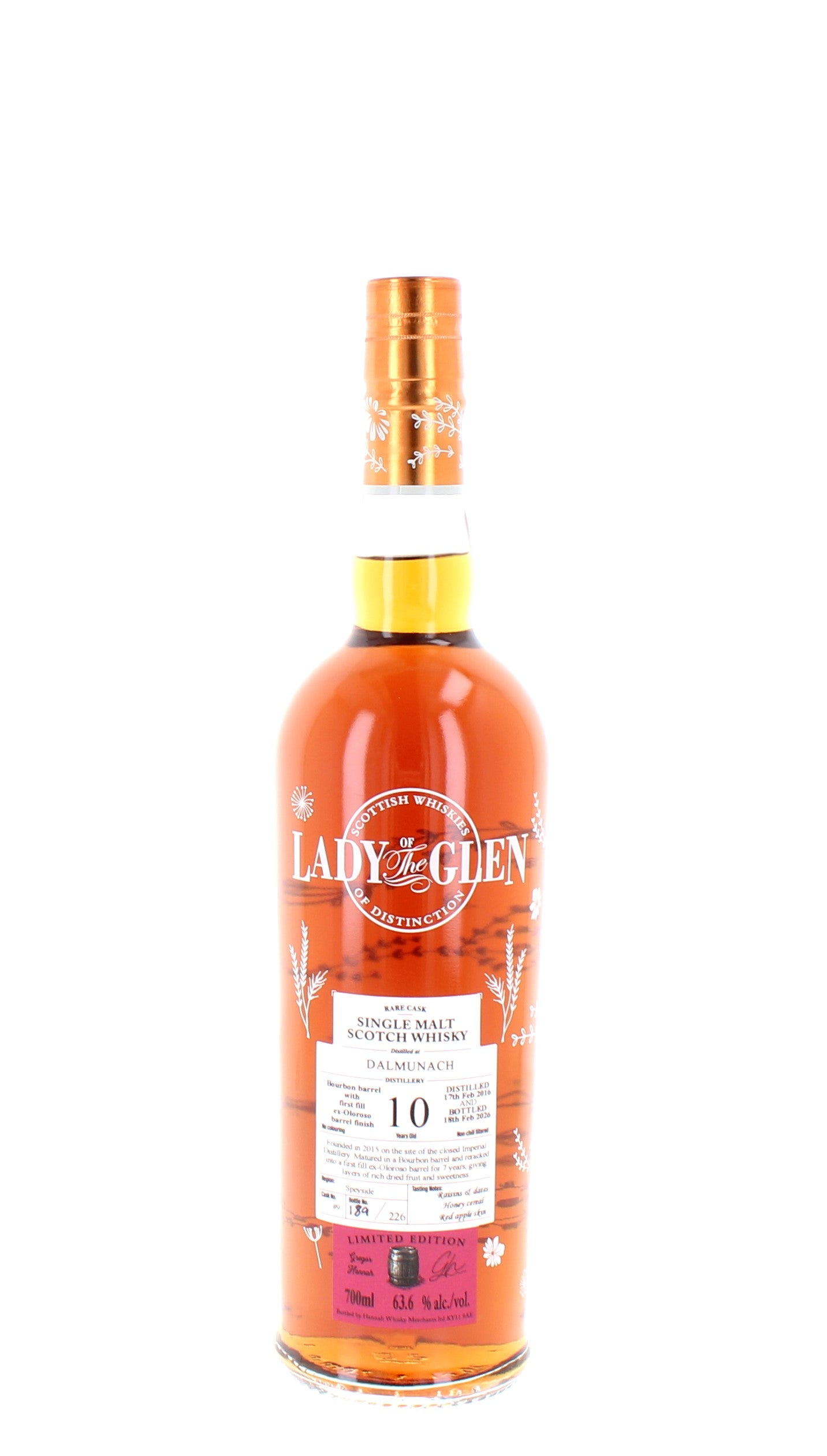 Lady of the Glen Dalmunach 10 Year Old Oloroso Finish Single Malt - 70cl 63.6%