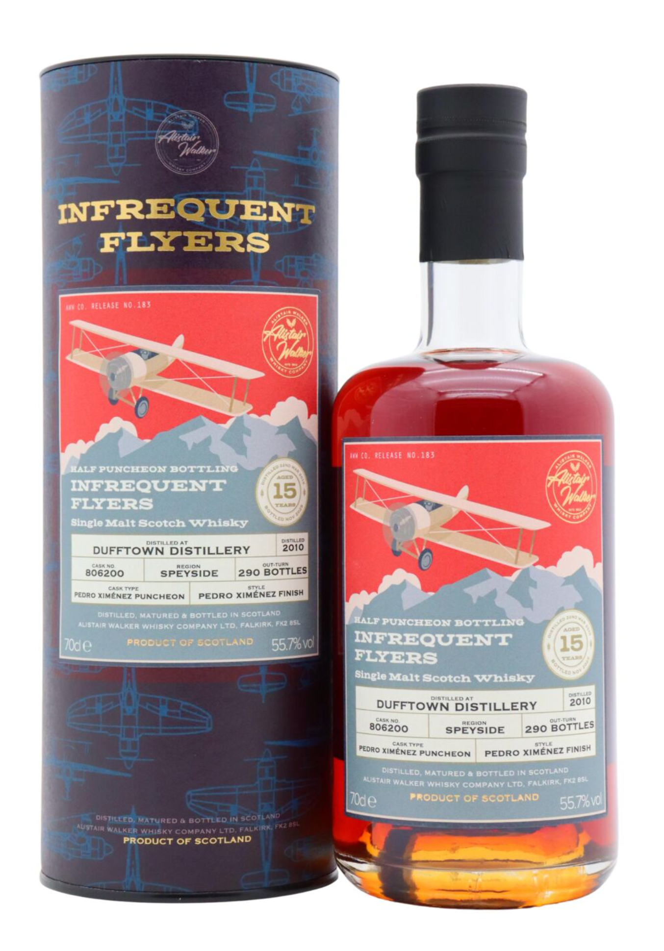 Dufftown 15 Year Old 2010 Infrequent Flyers PX Cask Single Malt - 70cl 55.7%