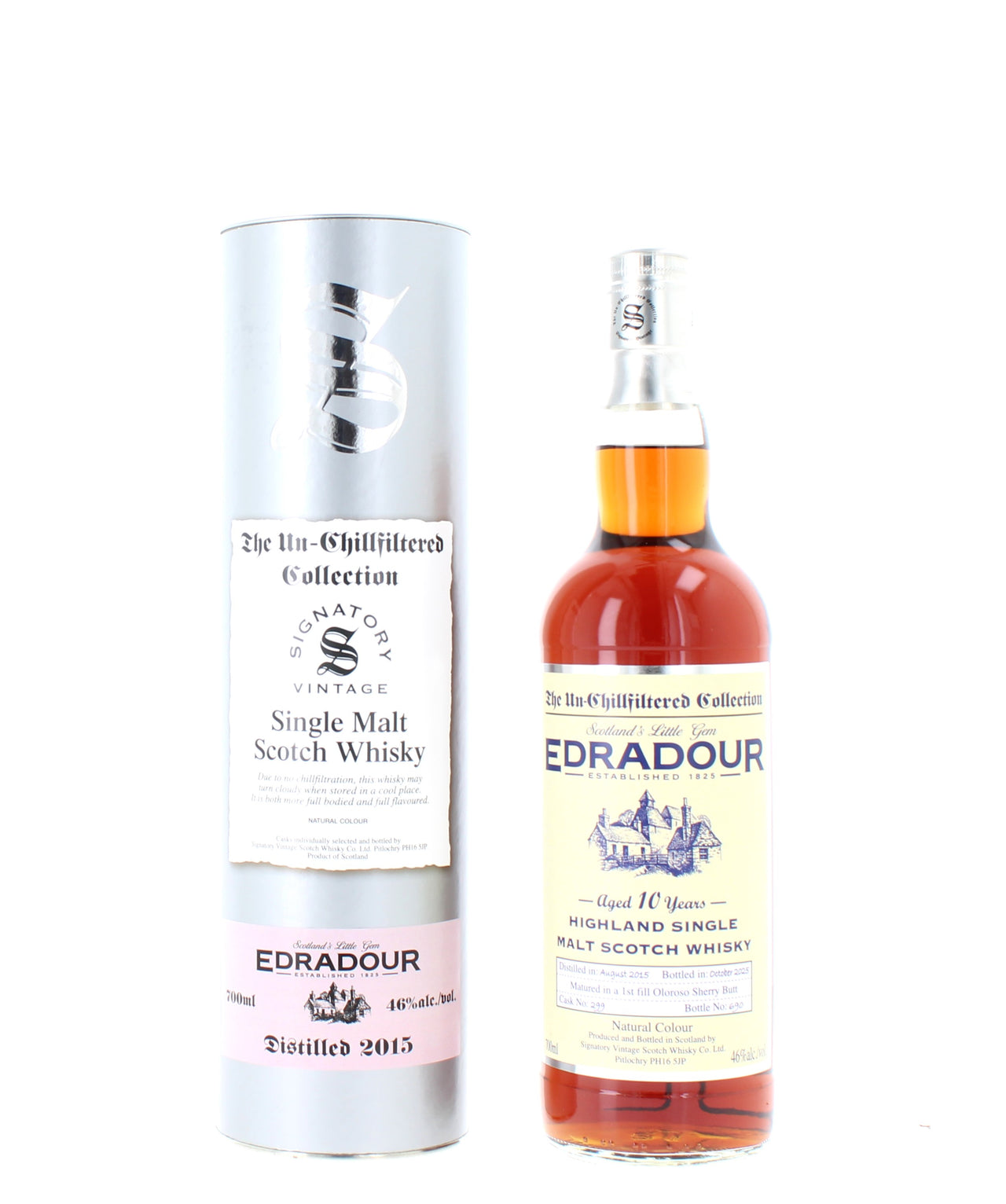 Edradour 10 Year Old 2015 Sherry Cask No: 299 Signatory Vintage Single Malt - 70cl 46%
