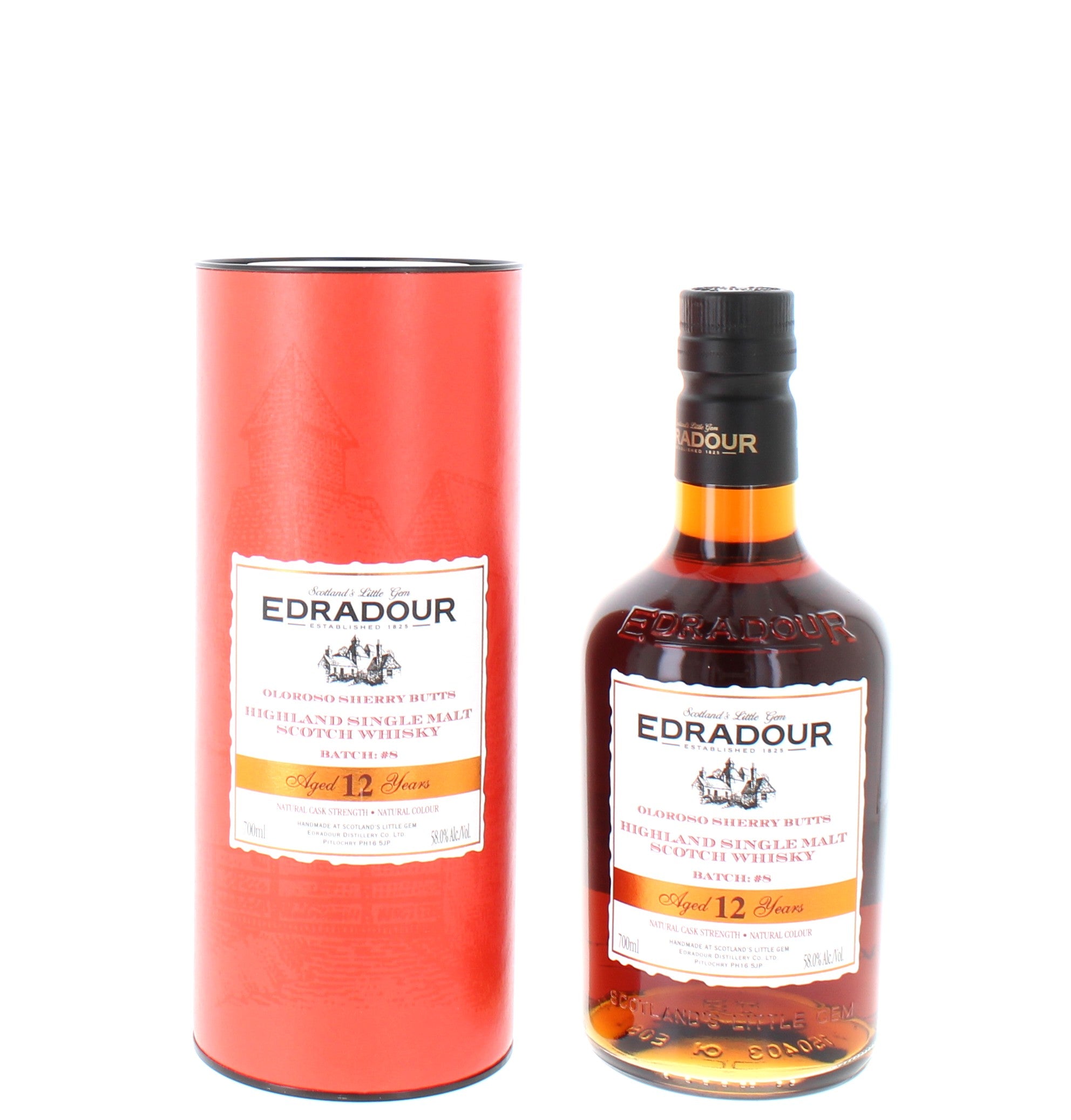 Edradour 12 Year Old Batch #8 Highland Single Malt - 70cl 58%