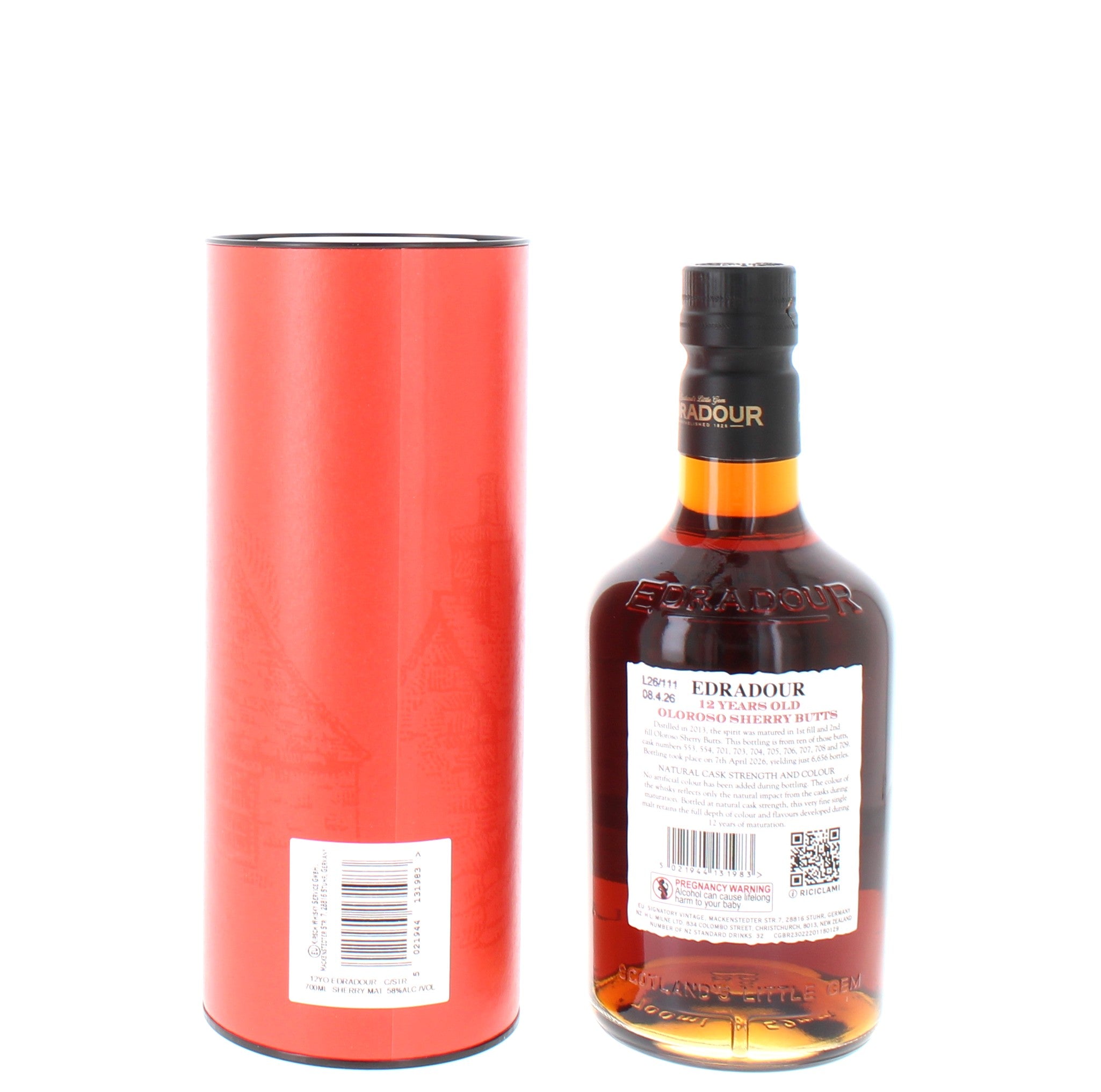 Edradour 12 Year Old Batch #8 Highland Single Malt - 70cl 58%