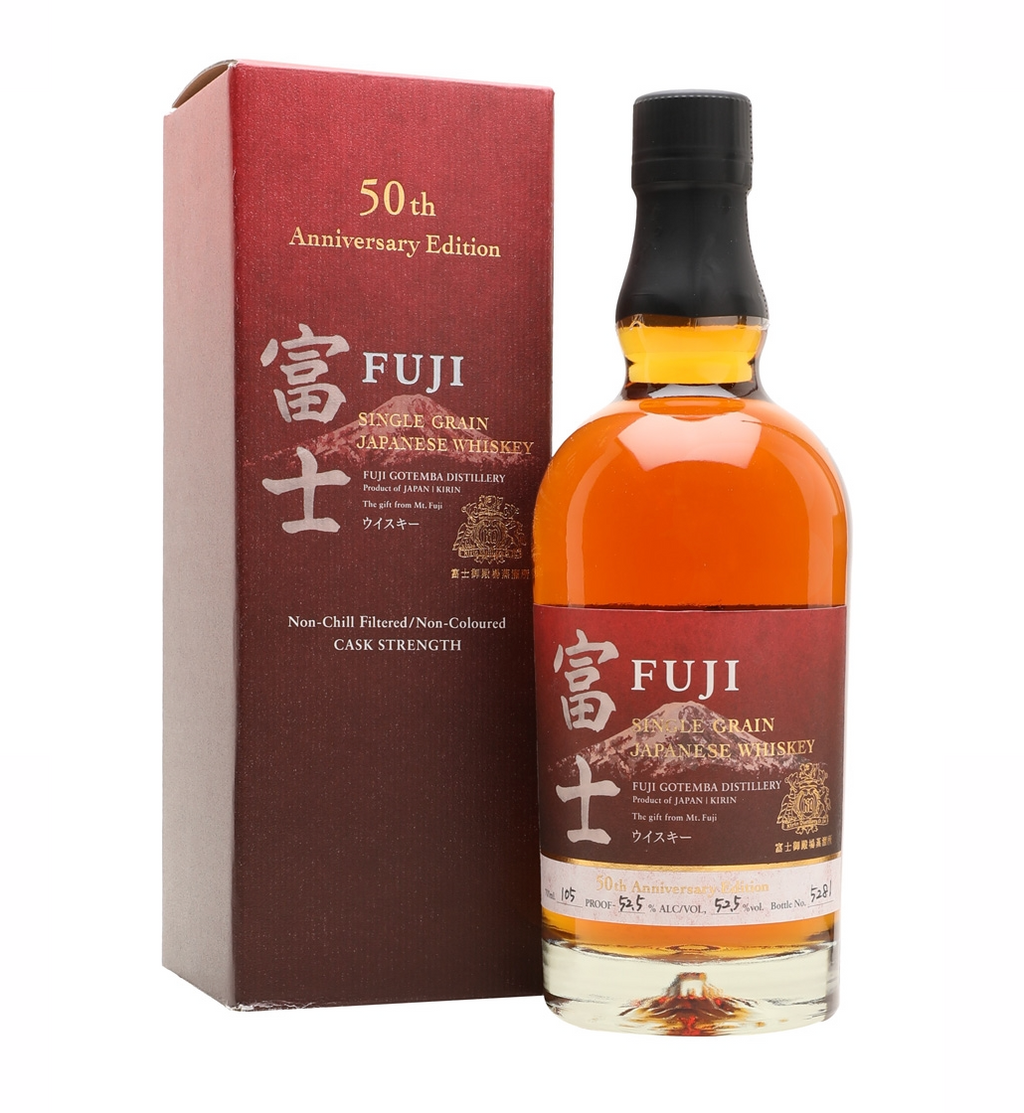 Fuji 50th Anniversary Edition Single Grain Japanese Whisky – 70cl 52.5% Signed by Jota Tanaka with a Letter of Authenticity
