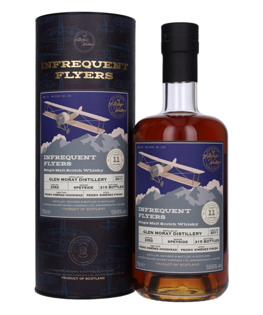 Glen Moray 11 Year Old 2011 Infrequent Flyers PX cask Single Malt Scotch Whisky - 70cl 59.6%