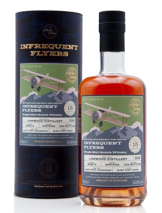 Linkwood 15 Year Old 2008 Infrequent Flyers Ruby Port Cask Single Malt Scotch Whisky - 70cl 58.2%