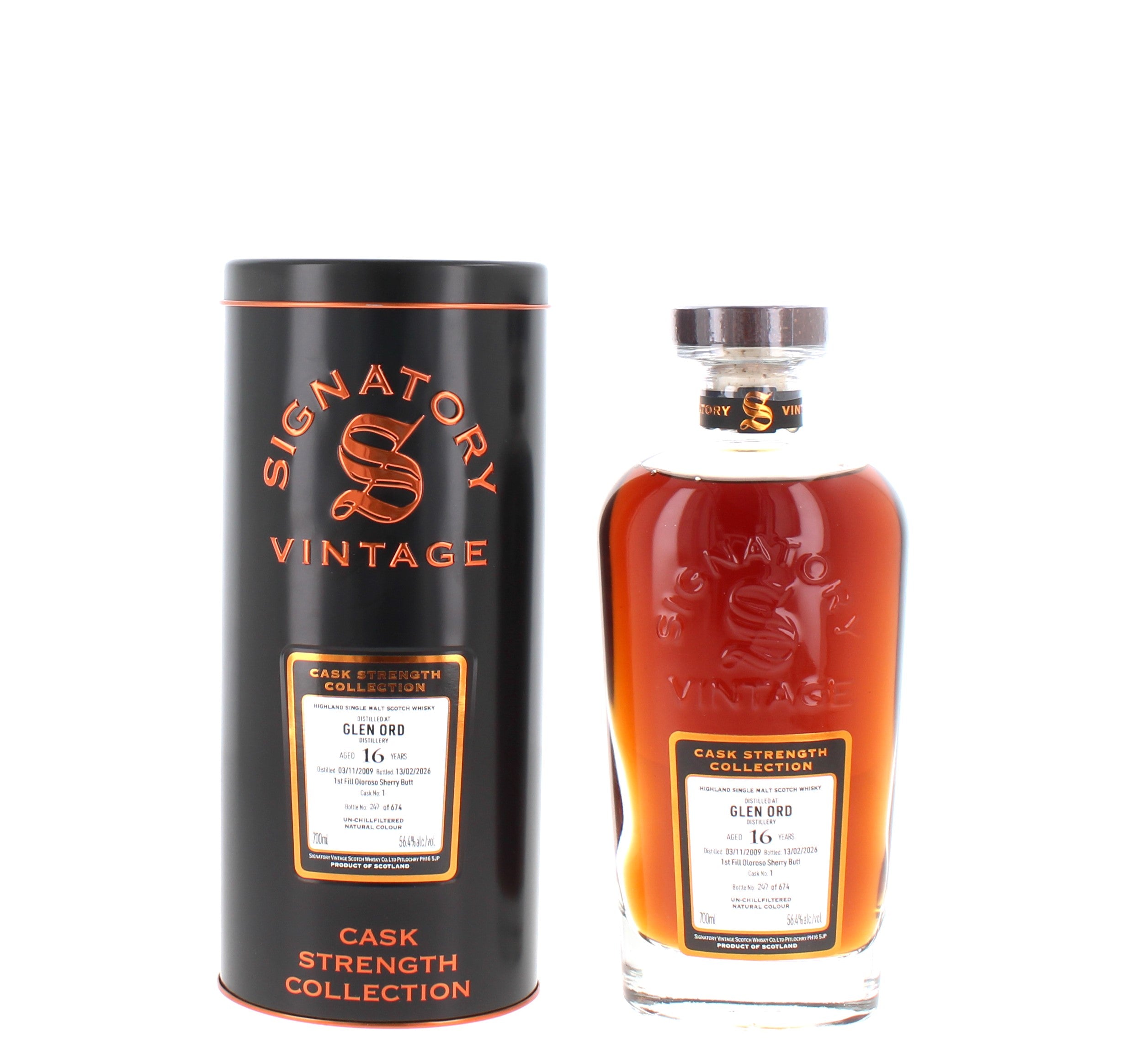 Glen Ord 16 Year Old 2009 Signatory Symington's Choice Cask No: 1 Single Malt - 70cl 56.4%