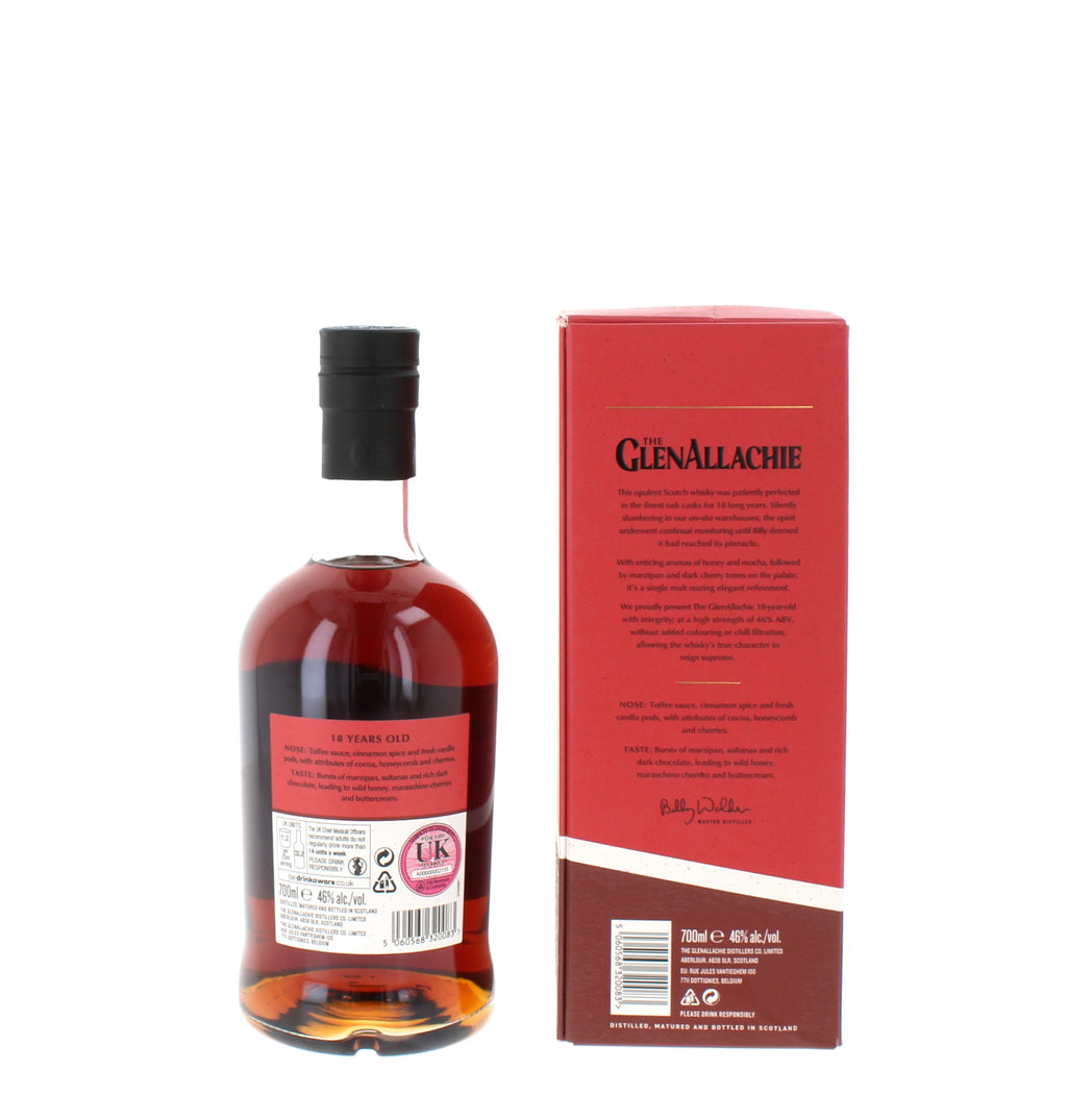The GlenAllachie 18 Year Old Speyside Single Malt Scotch Whisky - 70cl 46%