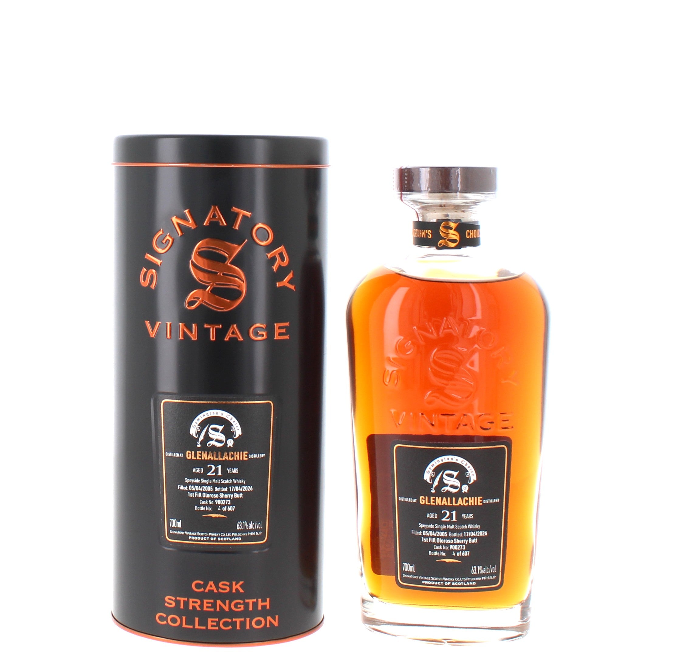 Glenallachie 21 Year Old Signatory Vintage Single Malt - 70cl 63.1%
