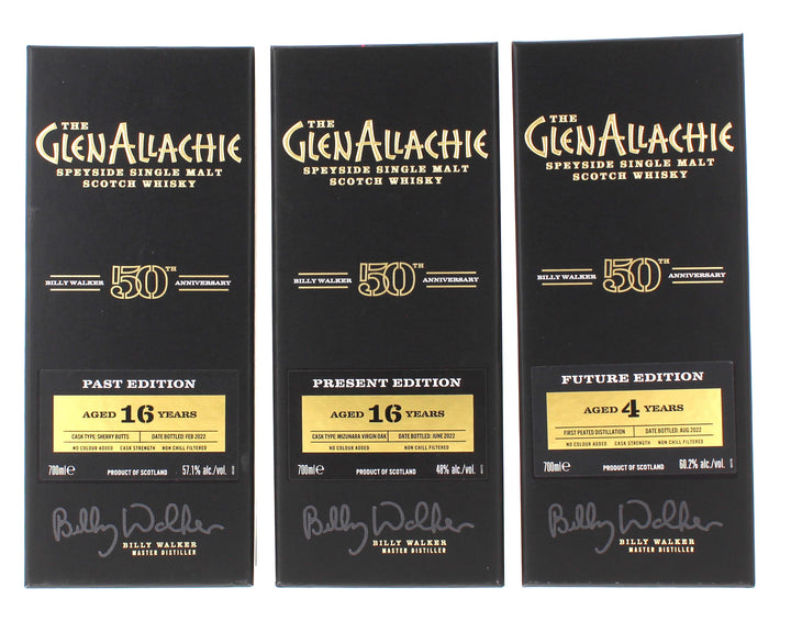 Glenallachie Billy Walker 50th Anniversary Triology - Past, Present and Future Set (3x70cl)