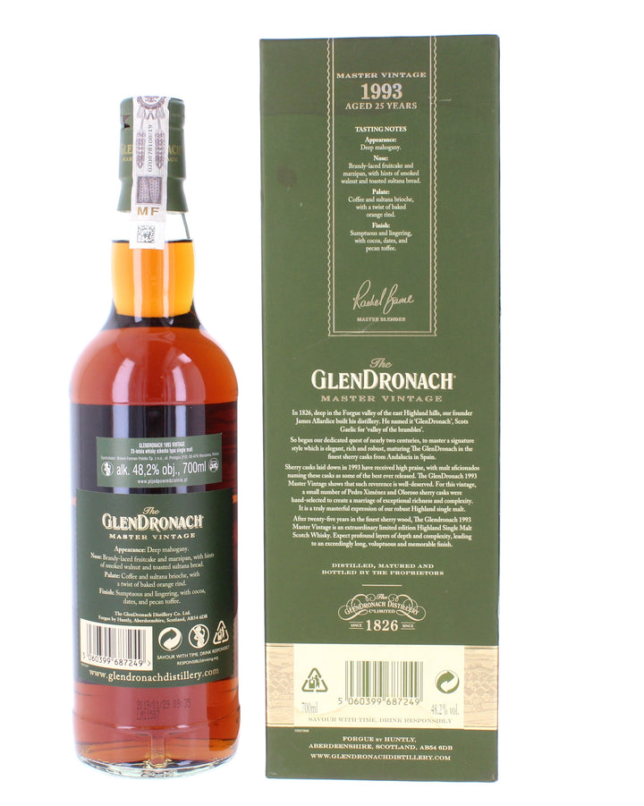 Glendronach  Master Vintage 1993 25 year old Whisky 70cl 48.2%