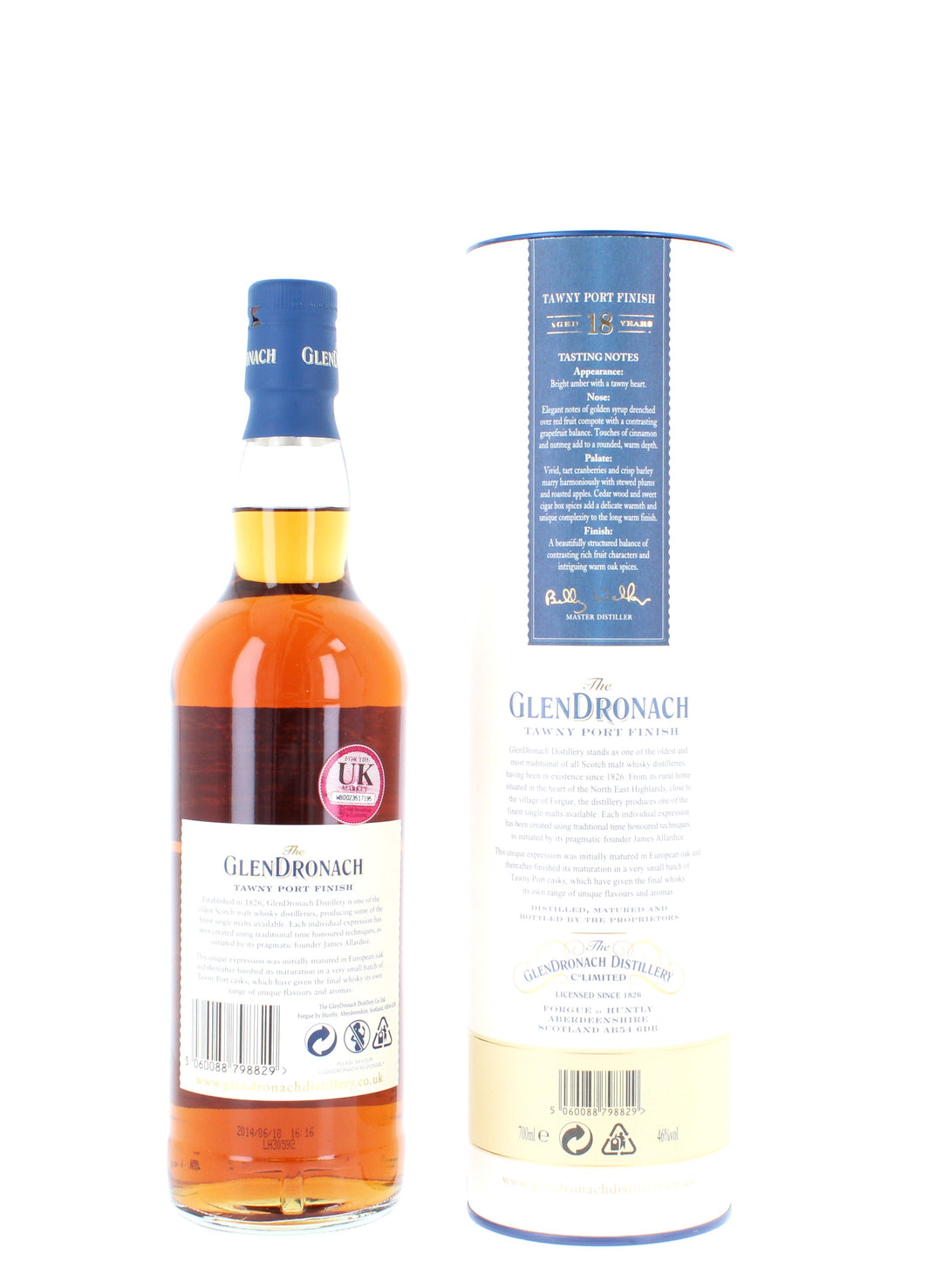 The GlenDronach 18 Year Old Tawny Port Cask Finish Whisky 70cl 46%