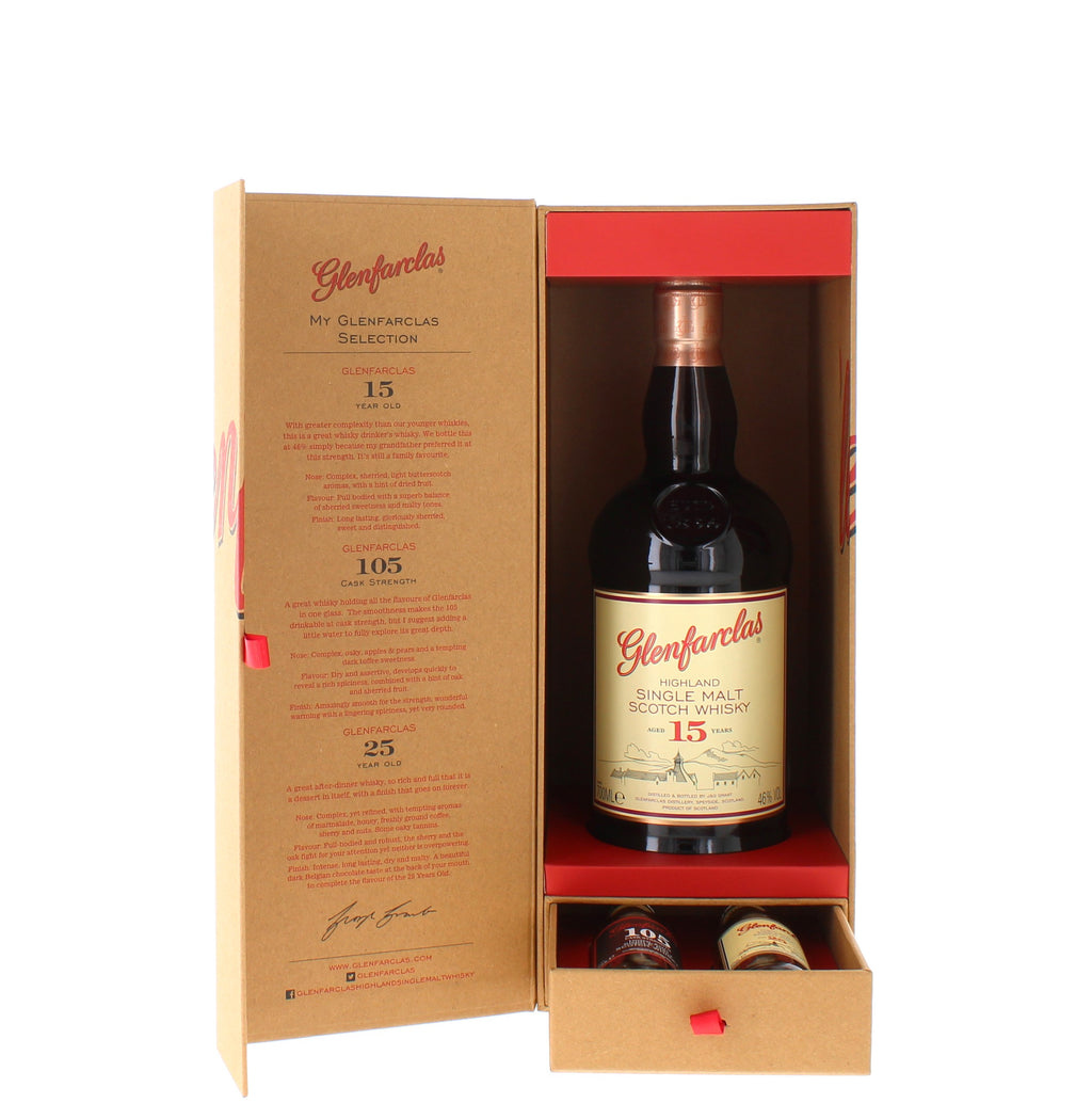 Glenfarclas 15 Year Old Single Malt Scotch Whisky Gift Pack - 80cl 46%