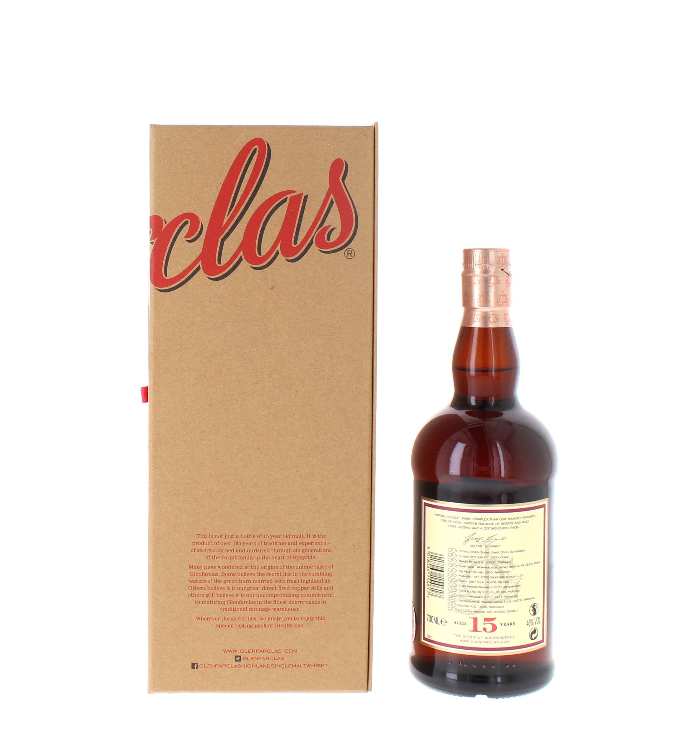 Glenfarclas 15 Year Old Single Malt Scotch Whisky Gift Pack - 80cl 46%
