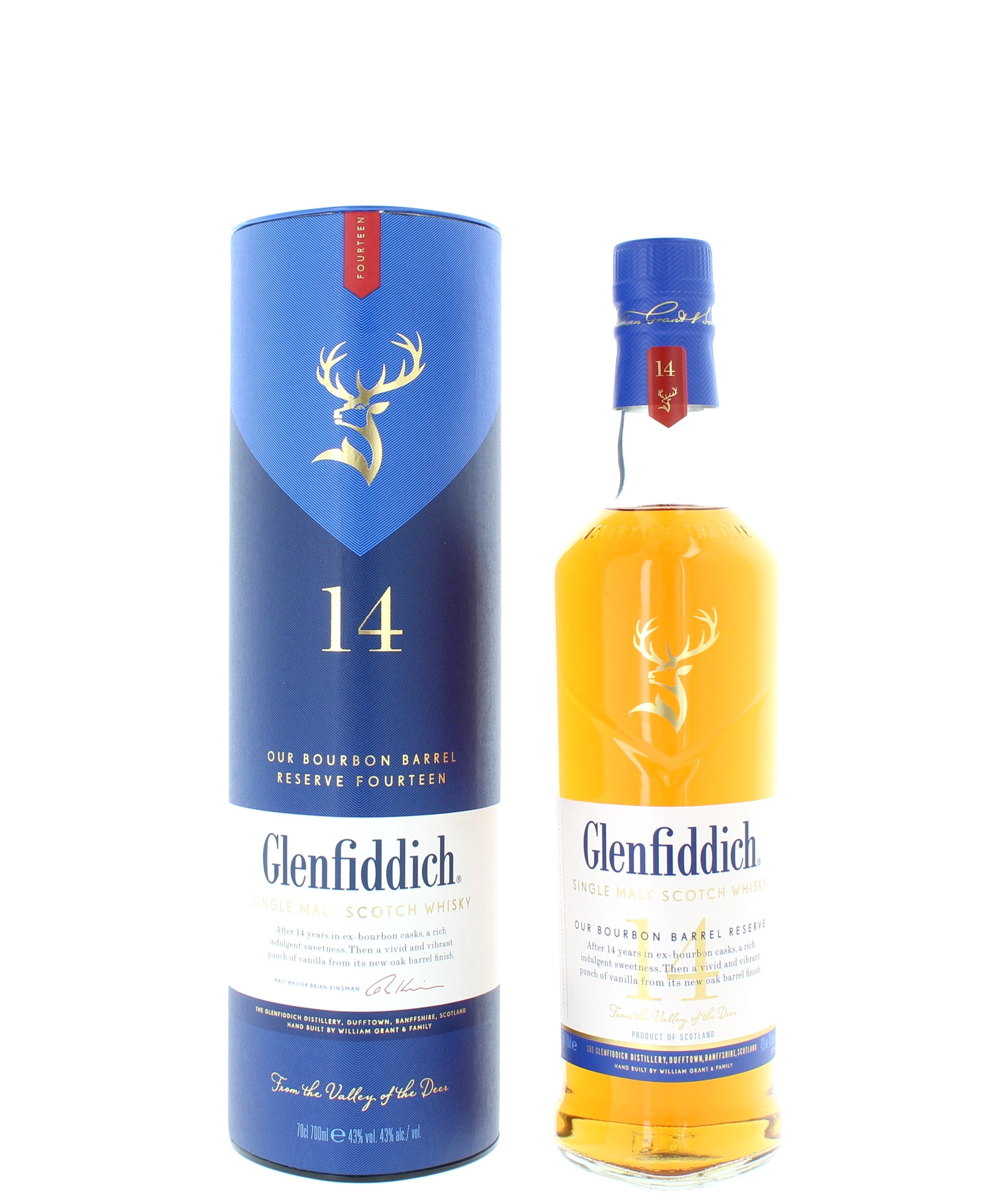 Glenfiddich 14 Year Old Bourbon Barrel Reserve - 70cl 43% – The