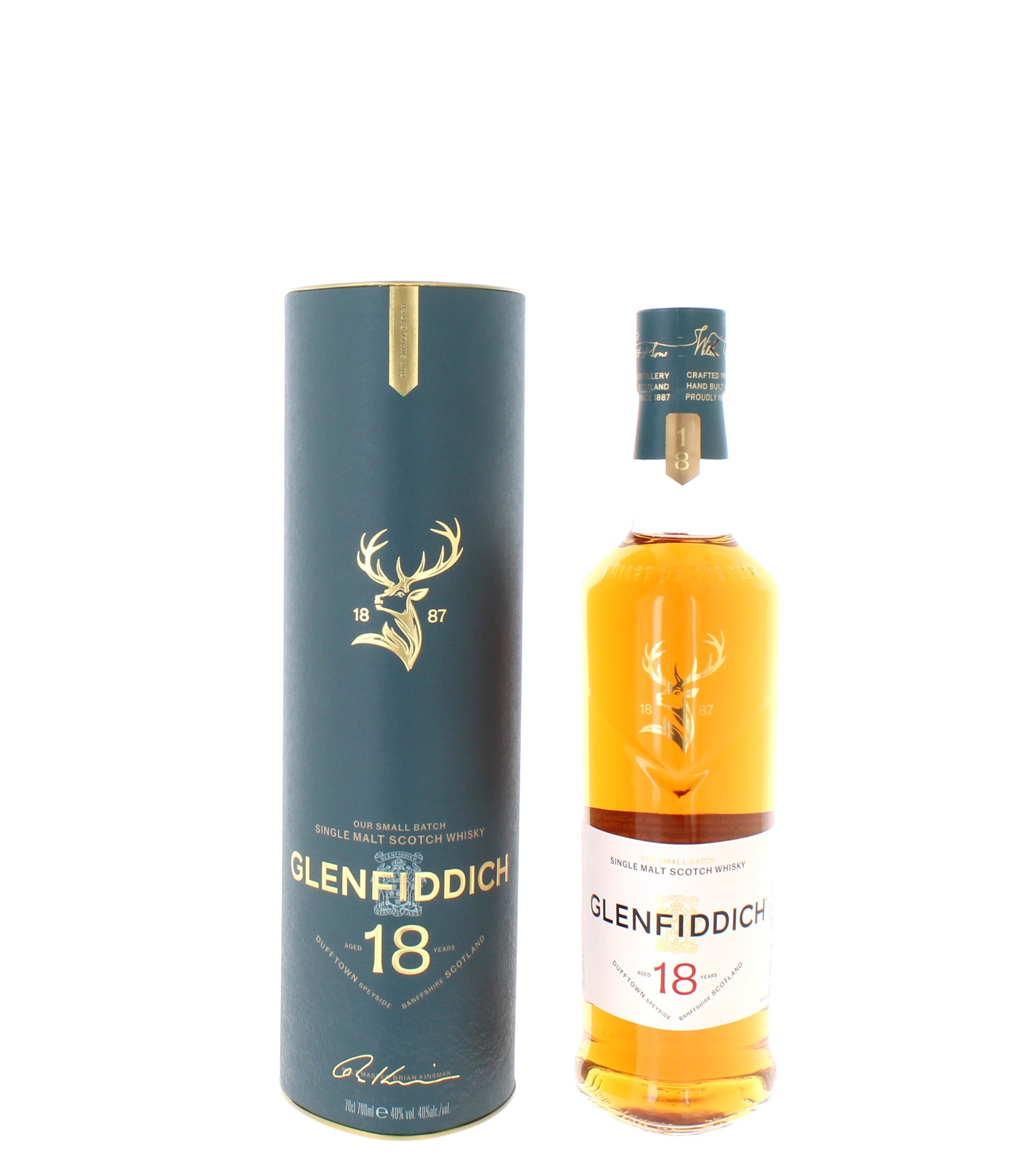 Glenfiddich 18 Year Old Single Malt Scotch Whisky - 70cl 40%