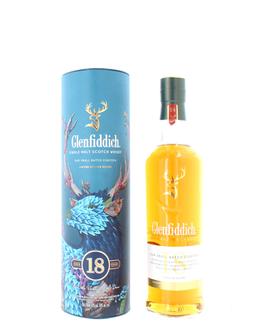 Glenfiddich 18 Year Old Single Malt Scotch Whisky - 70cl 40%