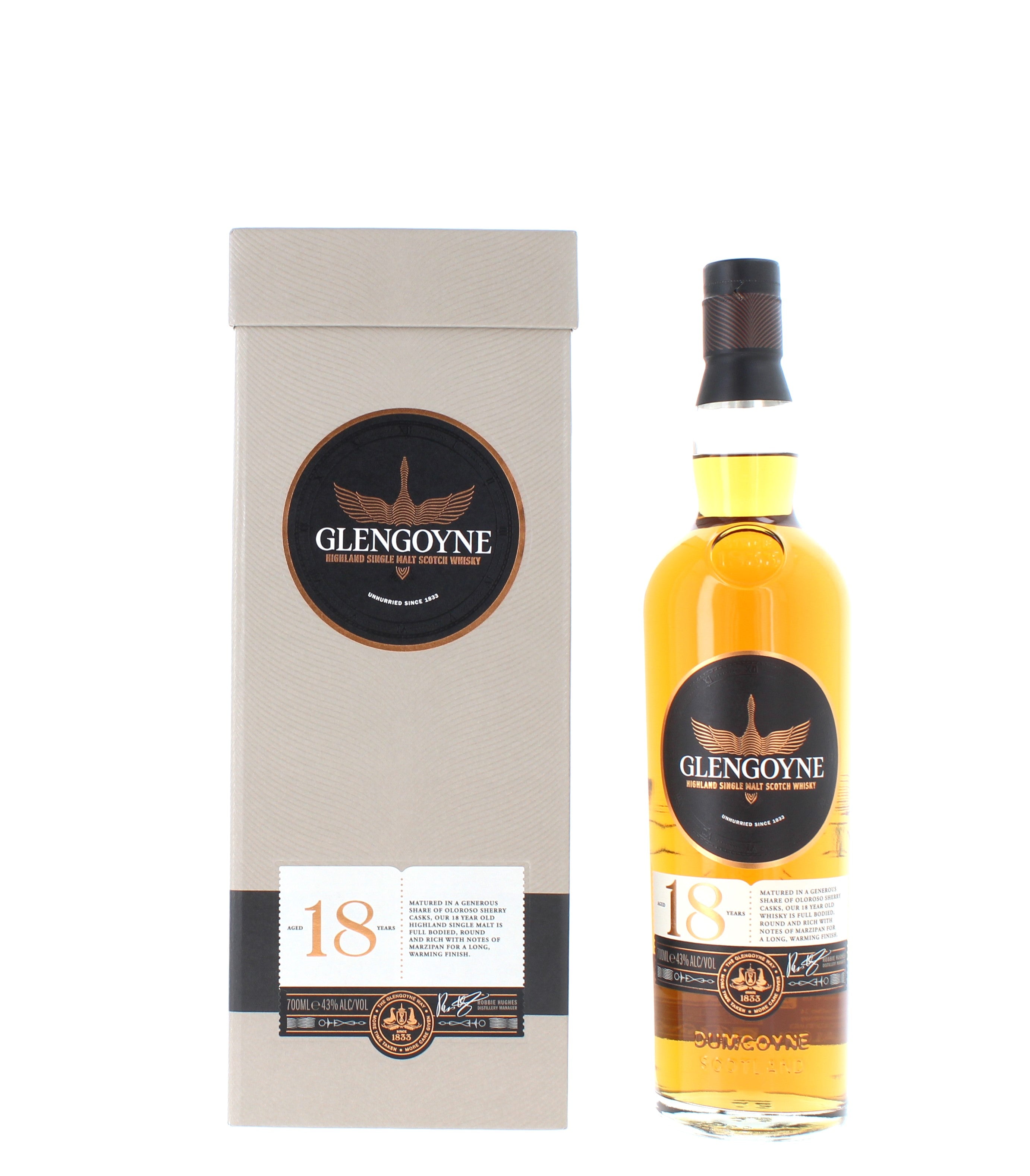 Glengoyne 18 Year Old Single Malt Scotch Whisky - 70cl 43%