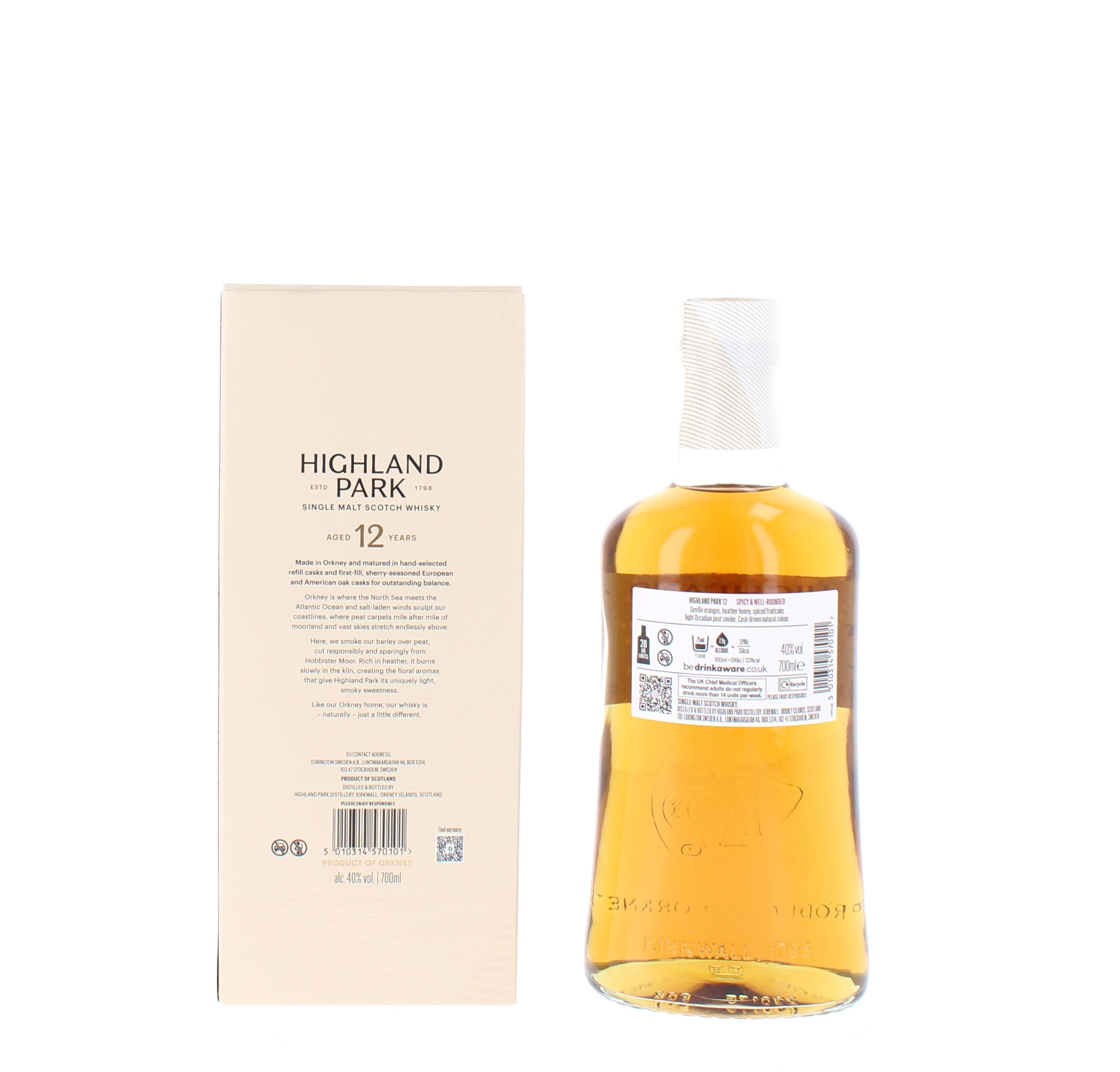 Highland Park 12 Year Old Single Malt Scotch Whisky - 70cl 40